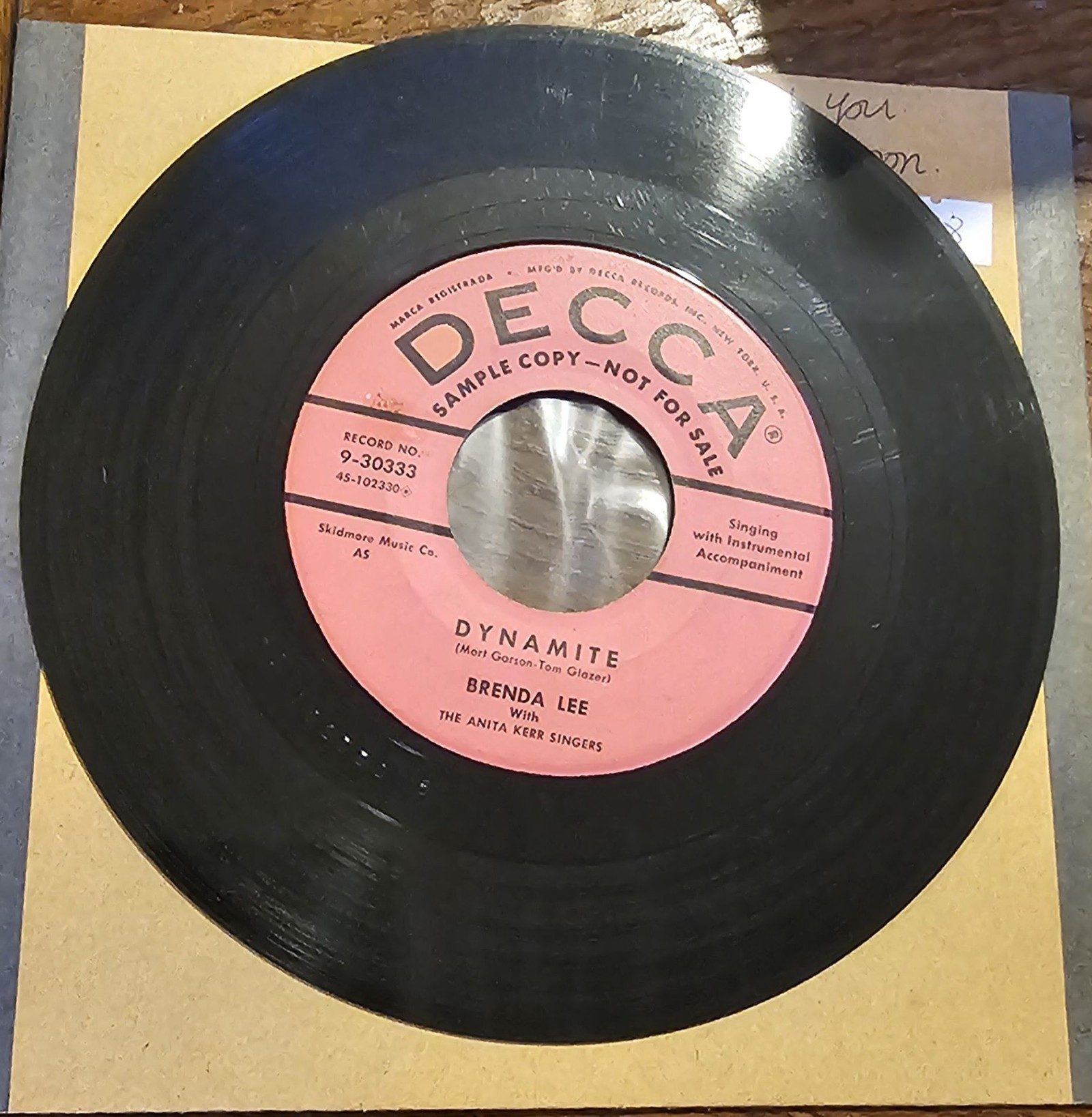 Brenda Lee Dynamite PROMO DECCA 9-30333 7" Vinyl Love You 'Till I Die