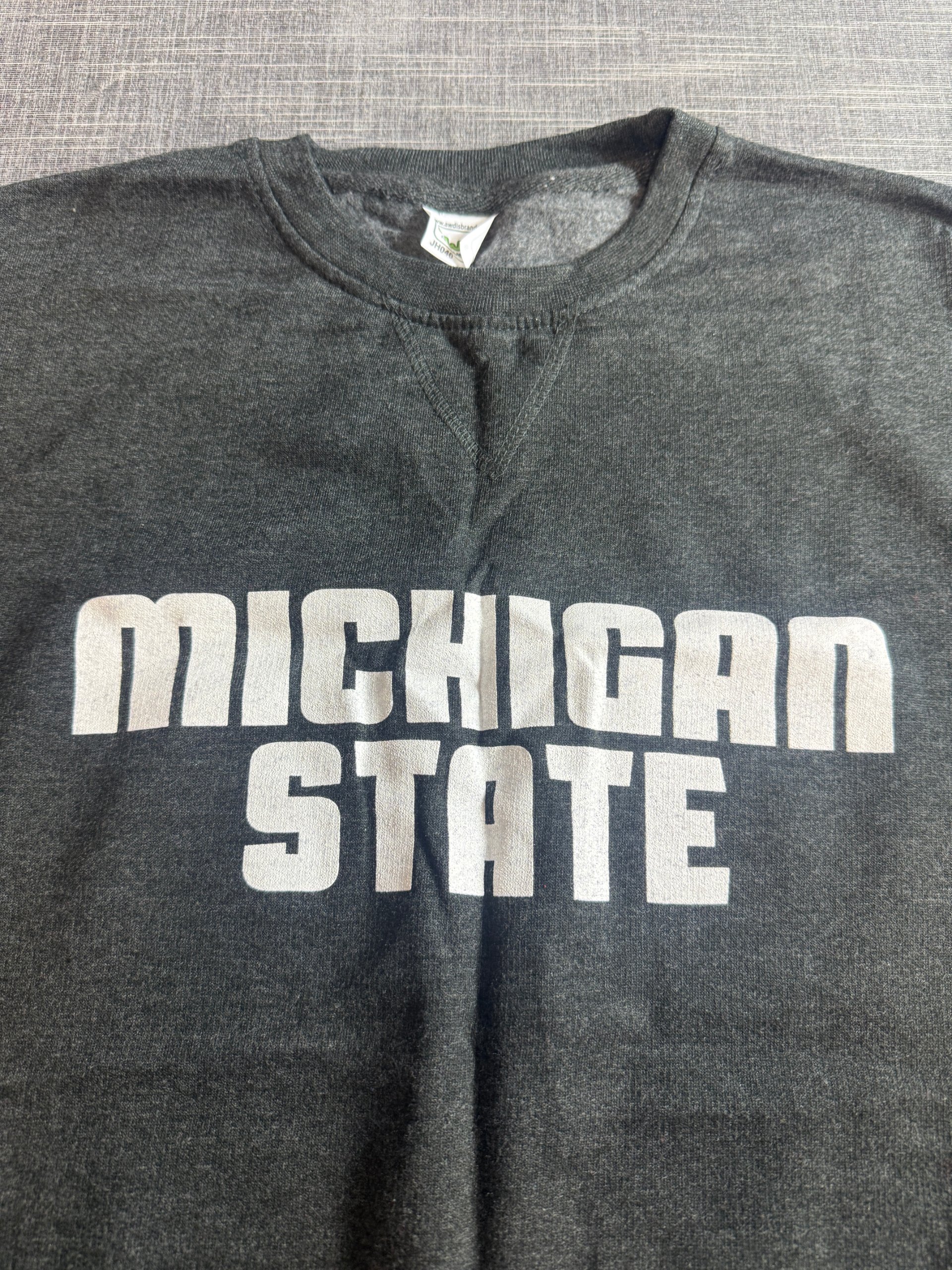 AWDis Michigan State Women's Charcoal Grey Crewneck Sweatshirt Small image 2