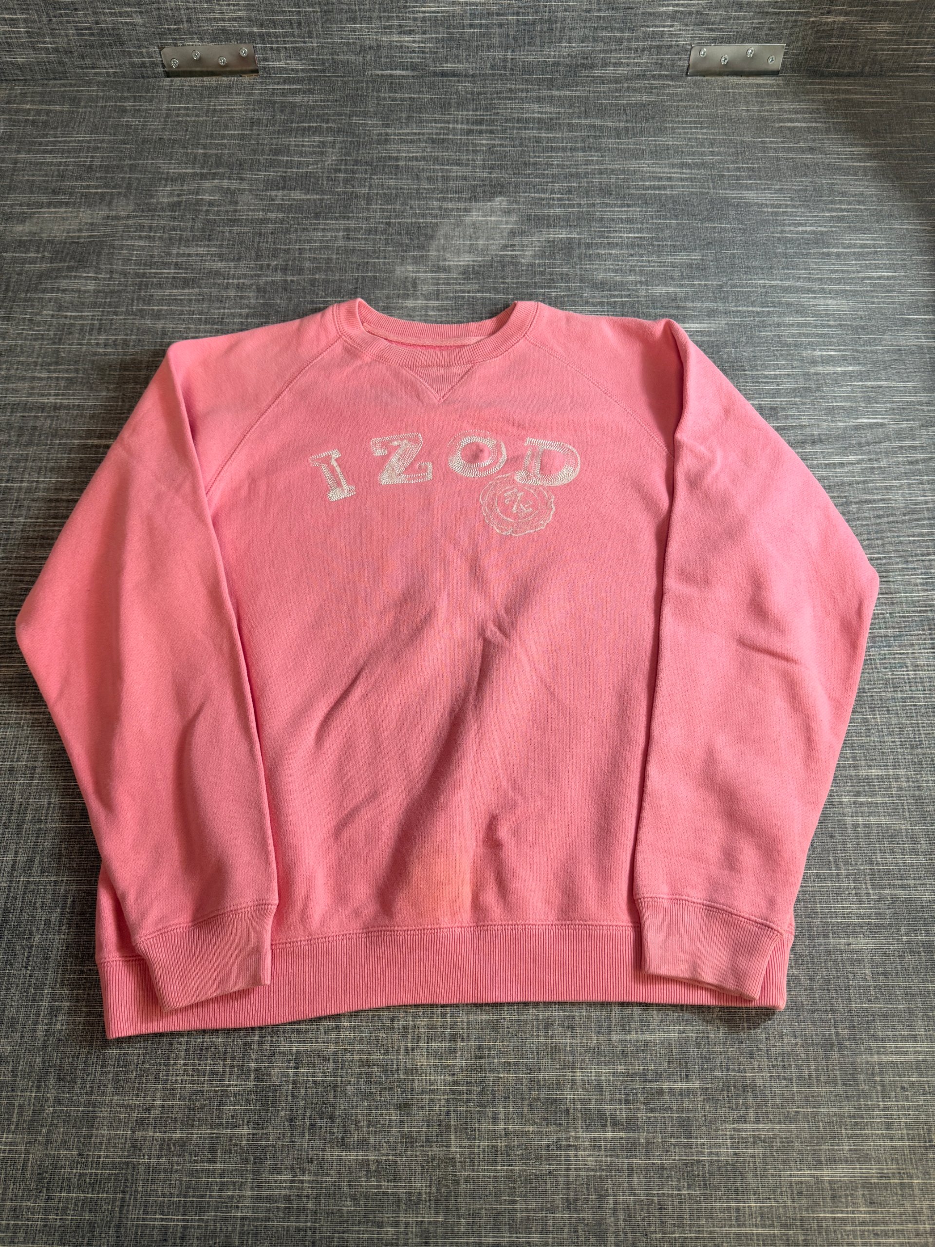 Izod Women’s Pink Crew Neck Sweatshirt Medium Soft Fleece Lined