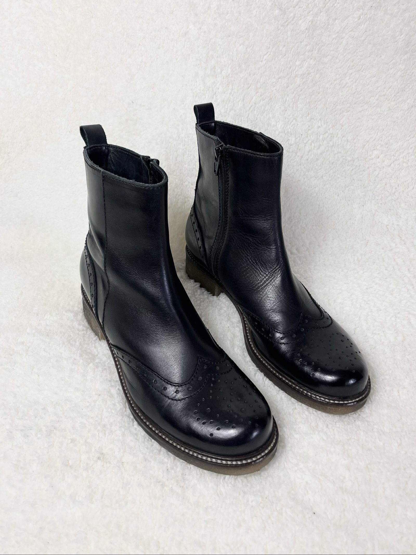 Lavorazione Artigiana Real leather boots brogue Budapester echtleder Stiefel 36