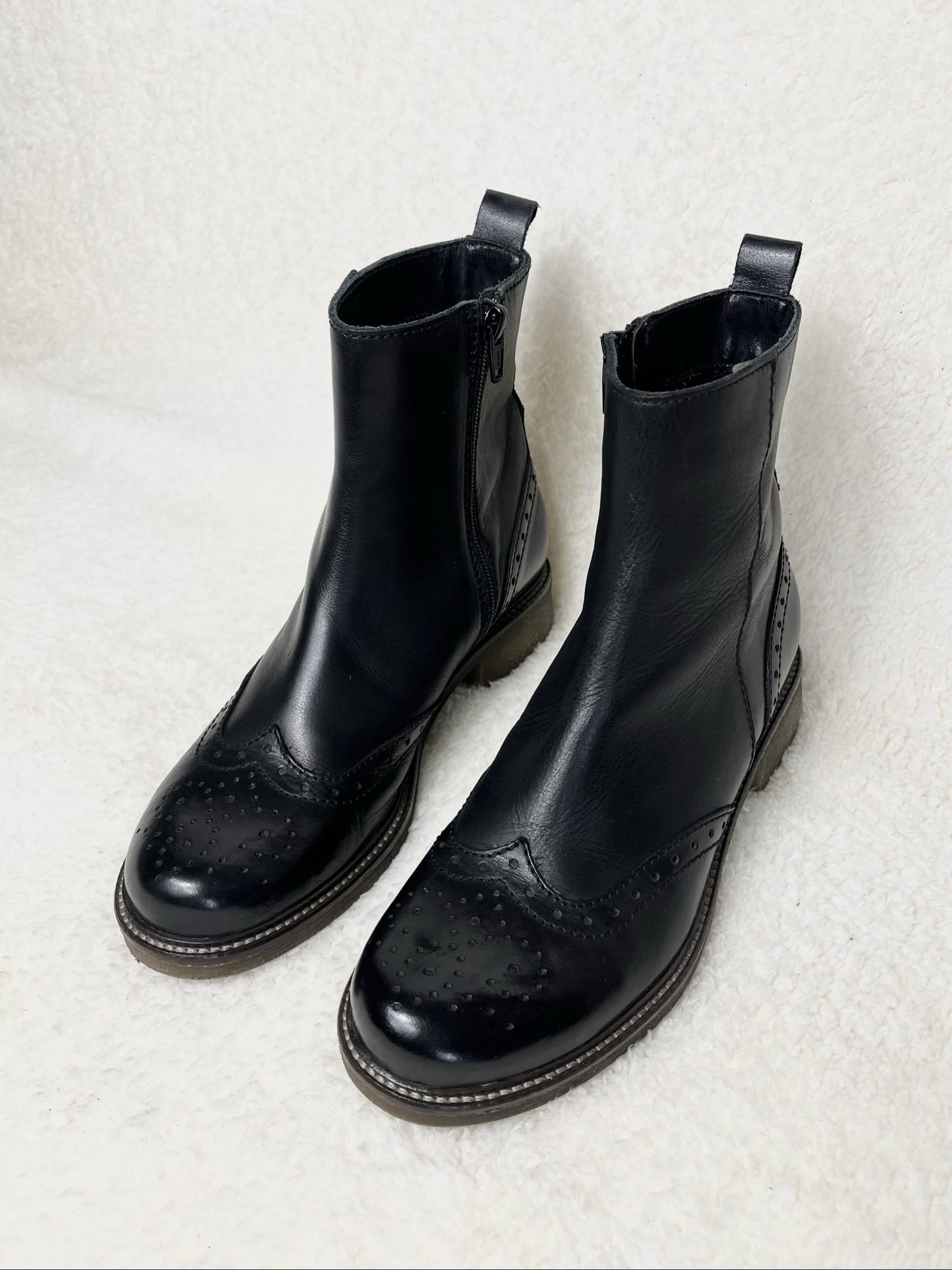 Lavorazione Artigiana Real leather boots brogue Budapester echtleder Stiefel 36 image 2