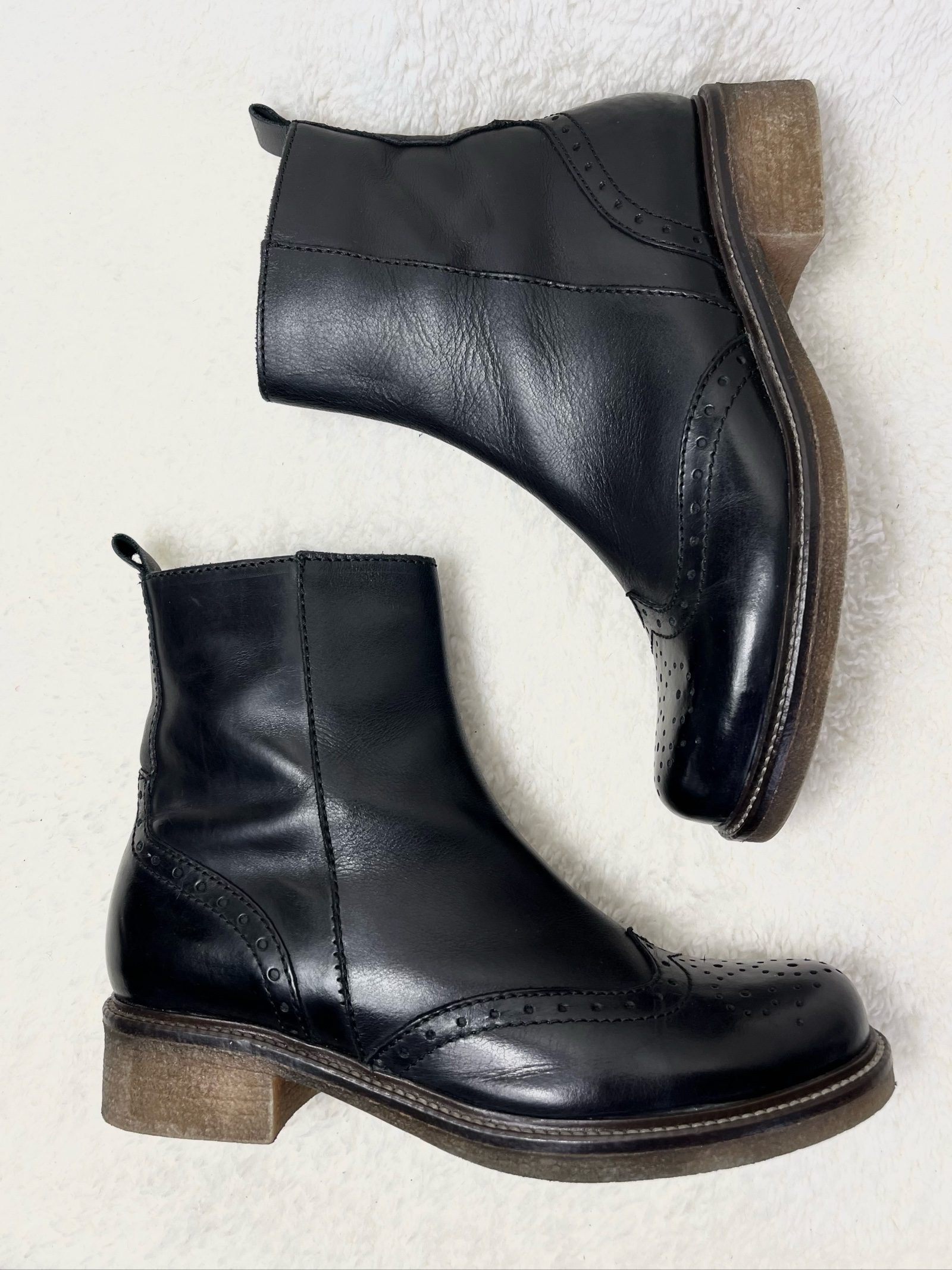 Lavorazione Artigiana Real leather boots brogue Budapester echtleder Stiefel 36 image 3