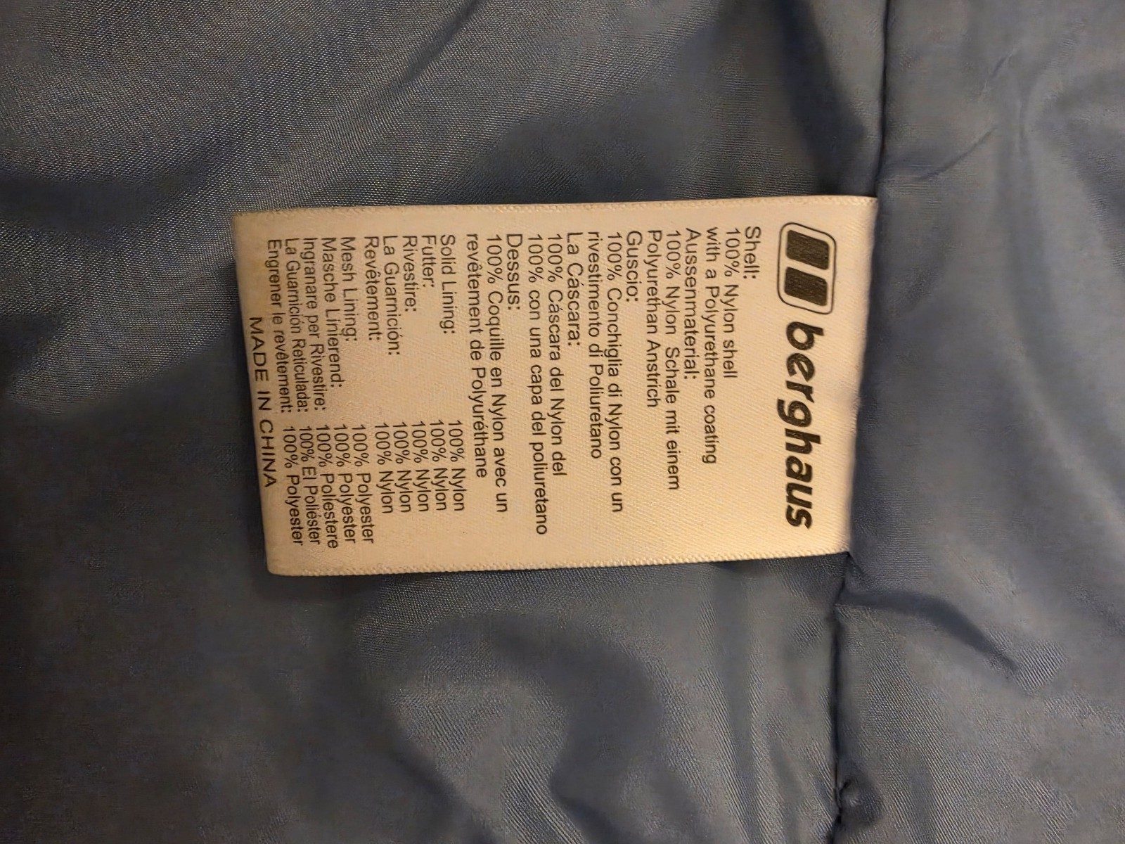 Berghaus Charcoal, Blue & Grey Hooded Waterproof Jacket Size 18 image 6