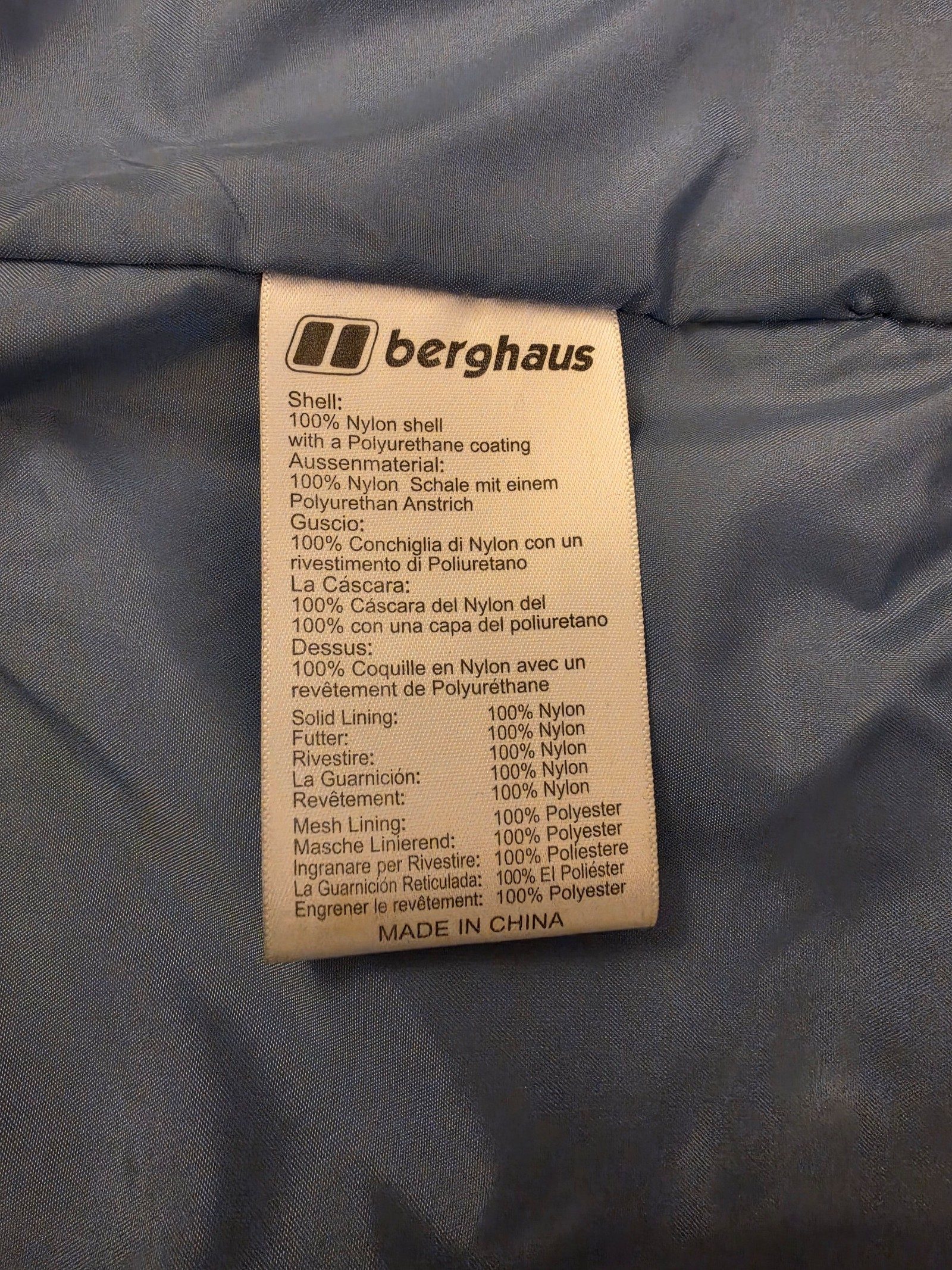 Berghaus Charcoal, Blue & Grey Hooded Waterproof Jacket Size 18 image 7