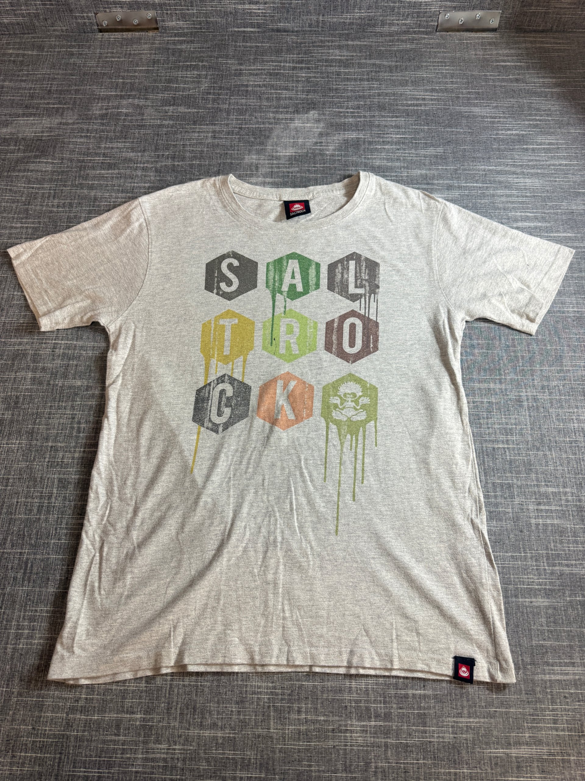 Saltrock Men's Grey Graphic Logo T-Shirt Size 13 100% Cotton