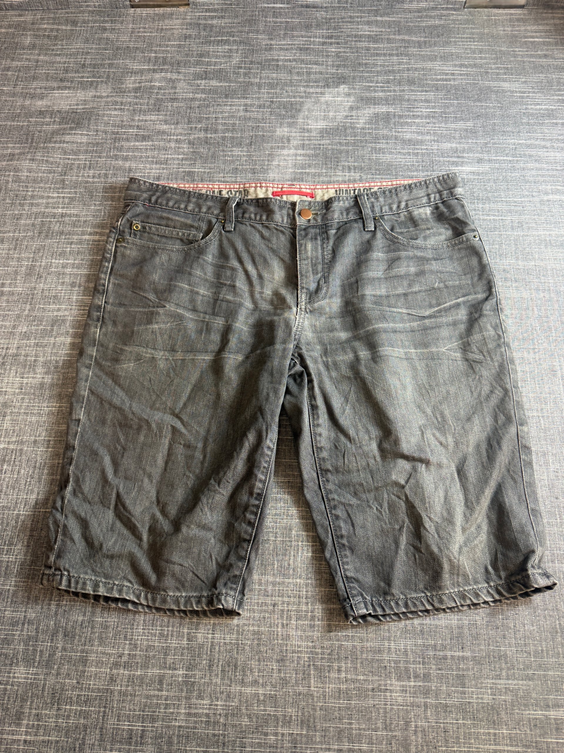 Converse Vintage Straight Men's Denim Shorts 36 Grey Cotton
