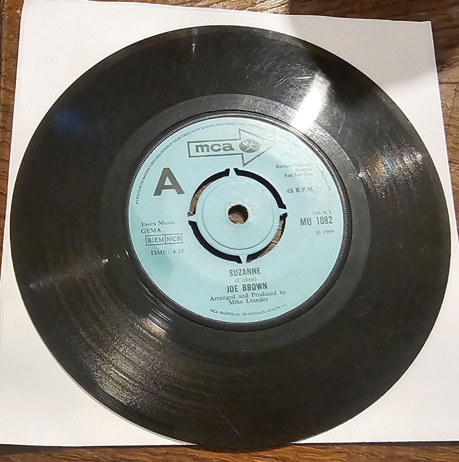 Joe Brown Suzanne PROMO MCA MU 1082 7" Vinyl Single