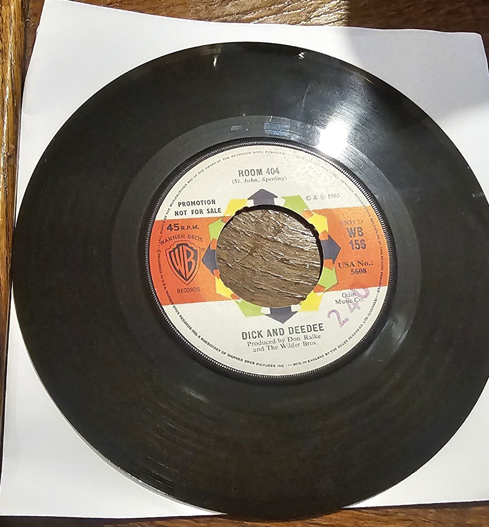 Dick and Deedee Be My Baby PROMO Warner Bros WB 156 7 Vinyl Single image 2