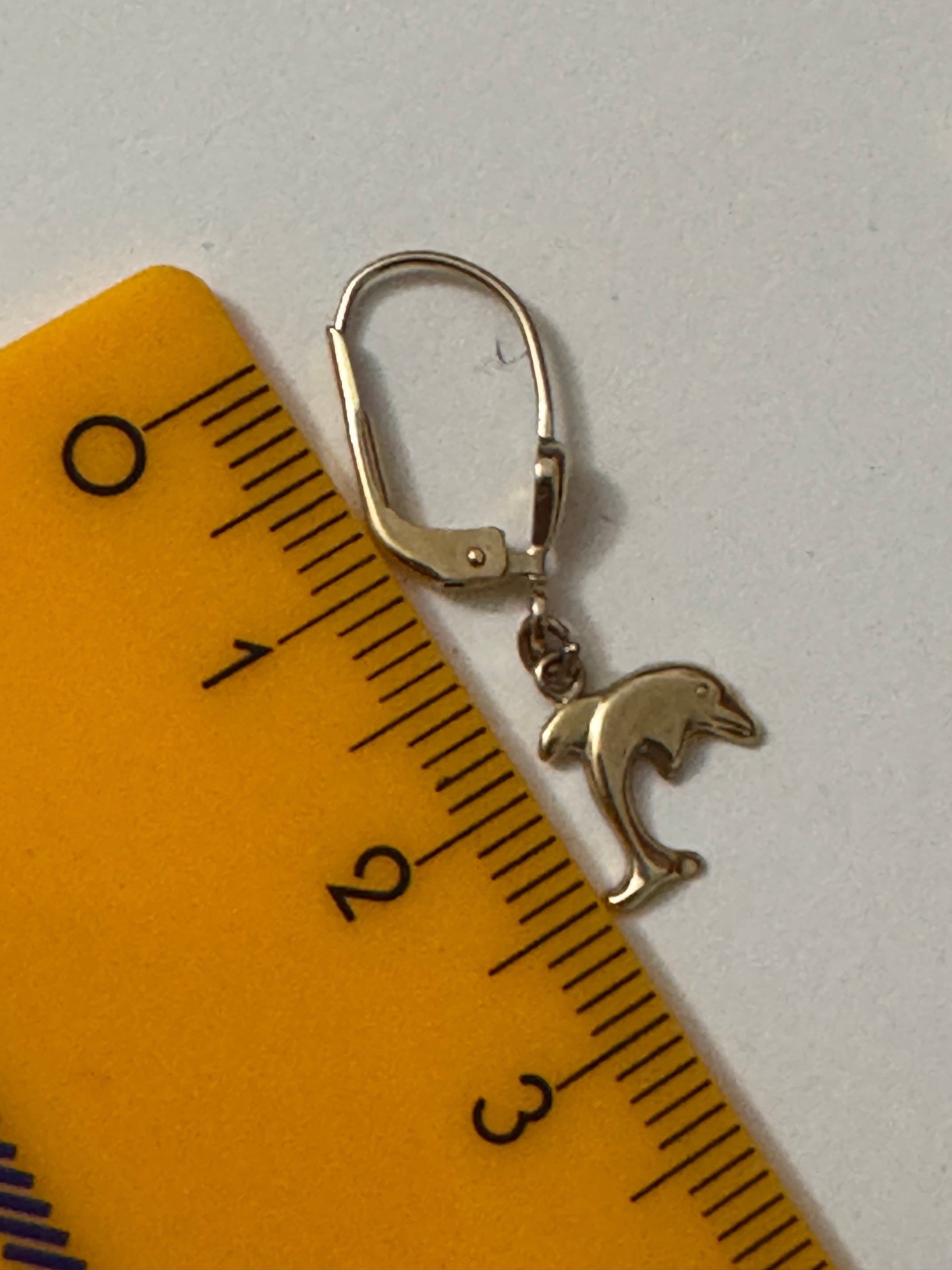 333 Gold Dolphin Drop Earrings image 10
