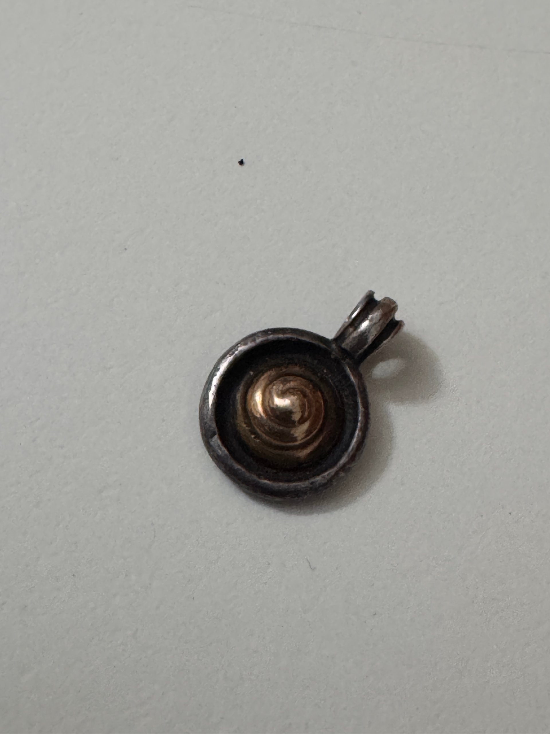 Sterling Silver & Bronze Spiral Pendant Unisex image 2