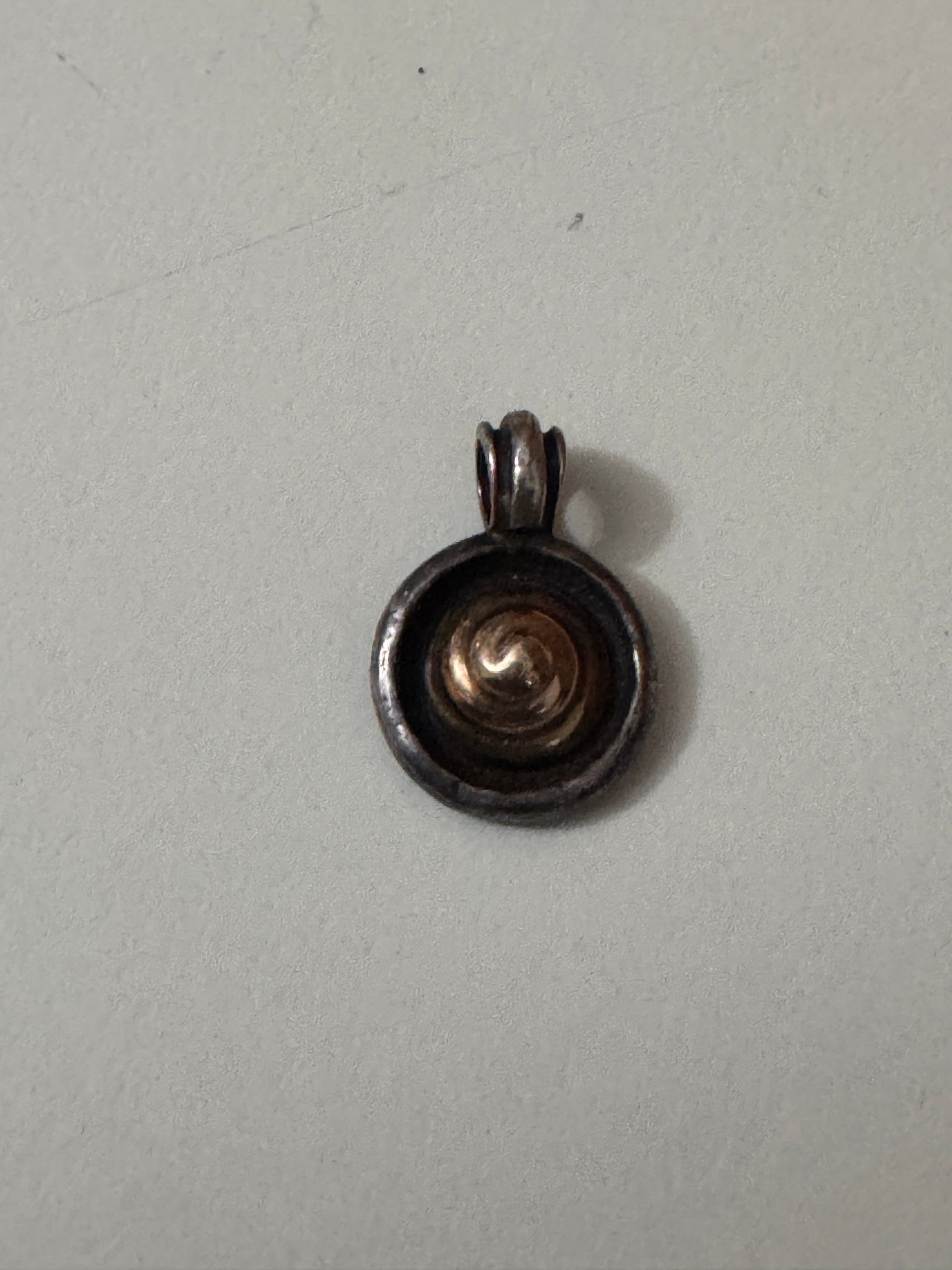Sterling Silver & Bronze Spiral Pendant Unisex image 5