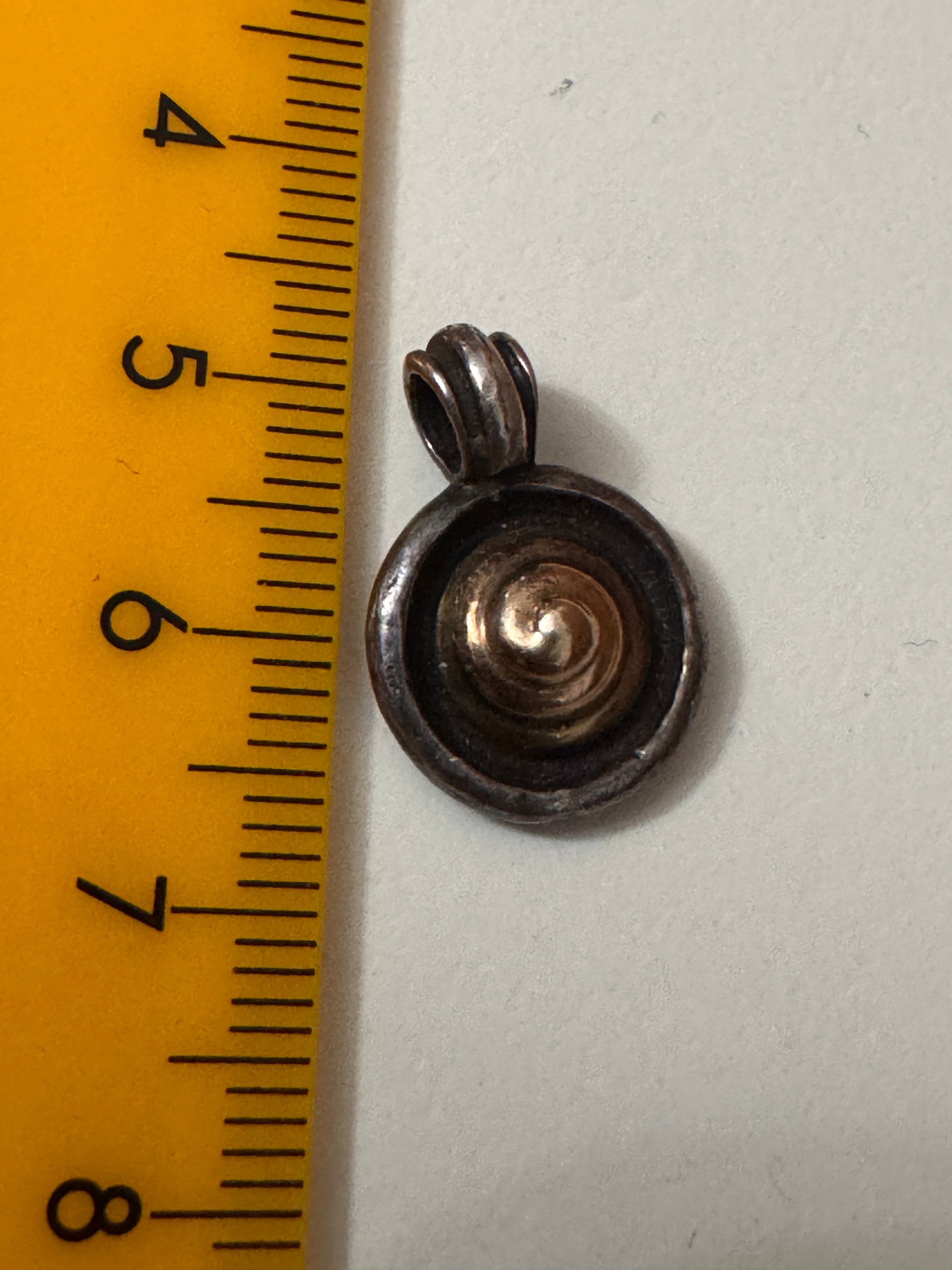 Sterling Silver & Bronze Spiral Pendant Unisex image 6