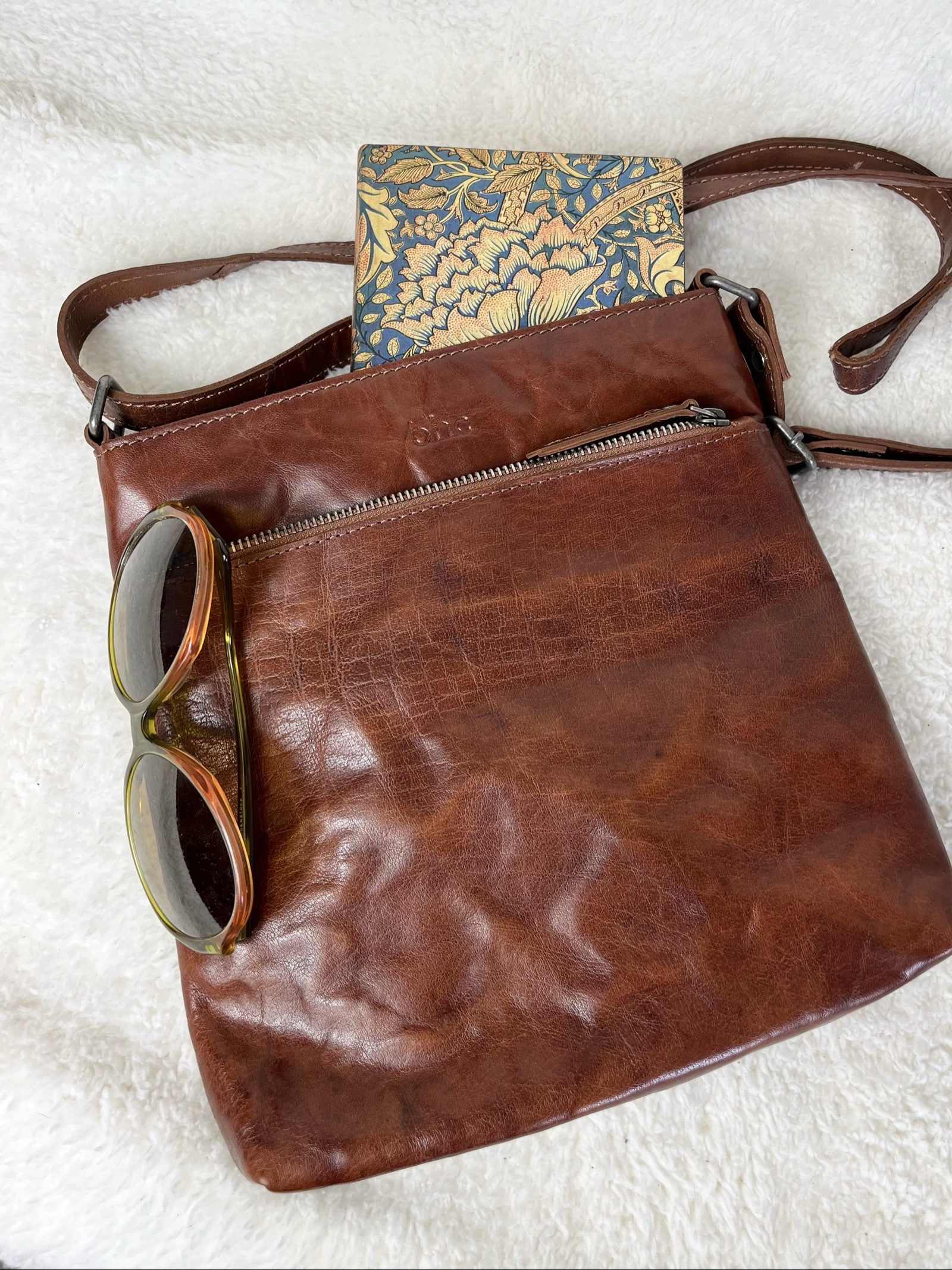 bhc Cognac Brown buffalo Leather Crossbody Bag Medium image 2