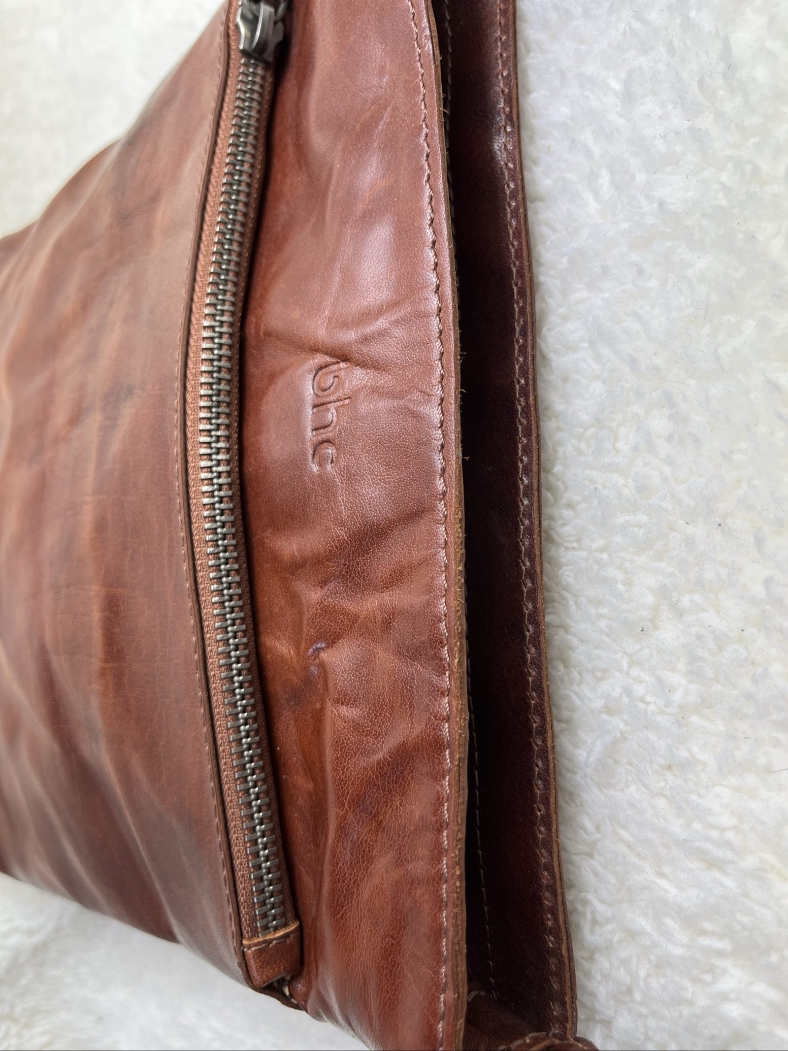 bhc Cognac Brown buffalo Leather Crossbody Bag Medium image 5