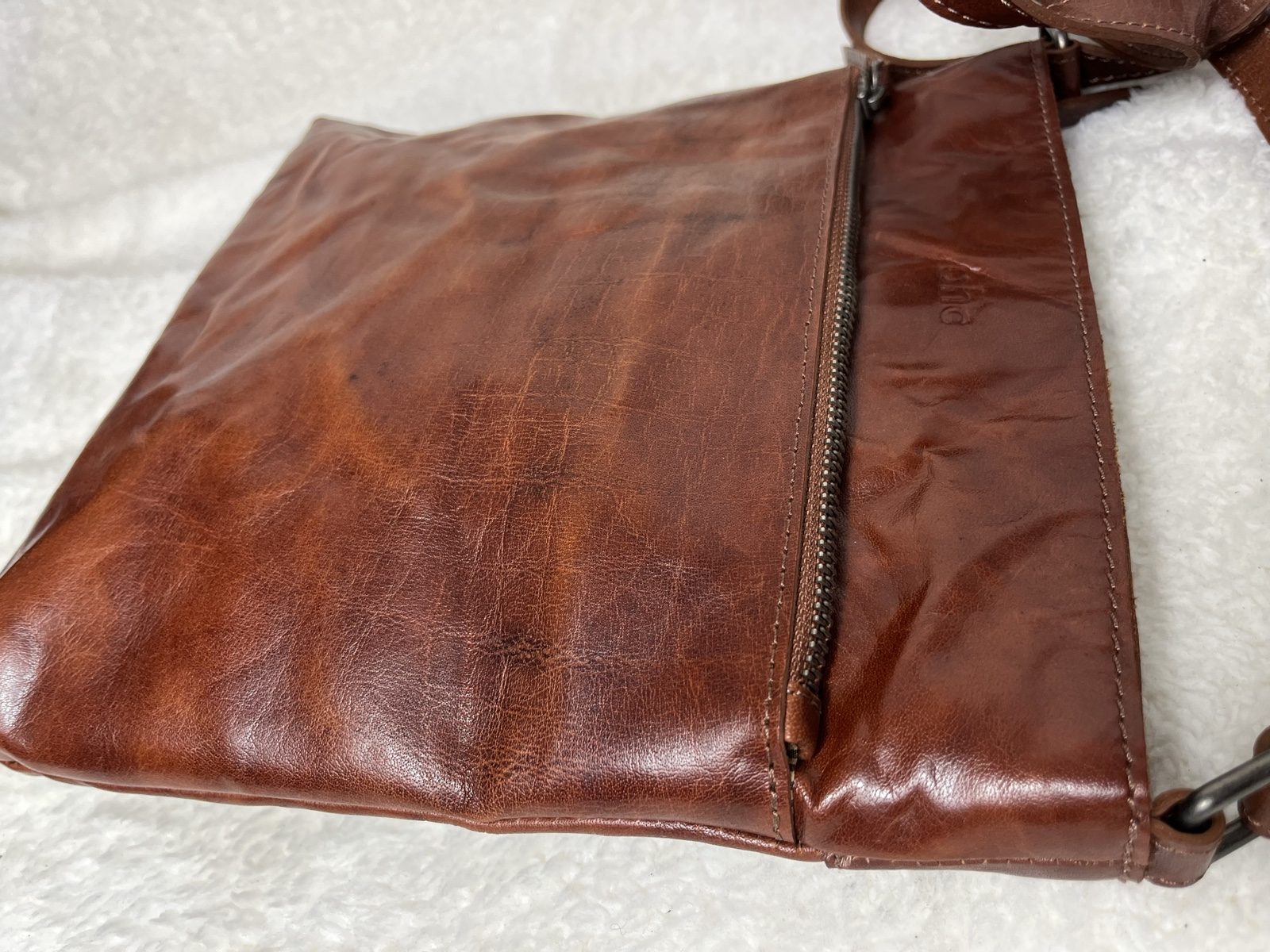 bhc Cognac Brown buffalo Leather Crossbody Bag Medium image 6