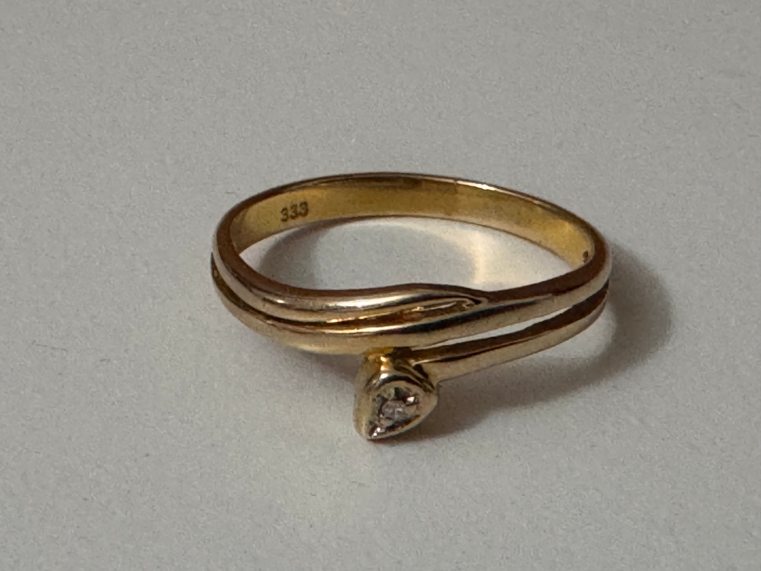 333 Yellow Gold Solitaire Ring image 4