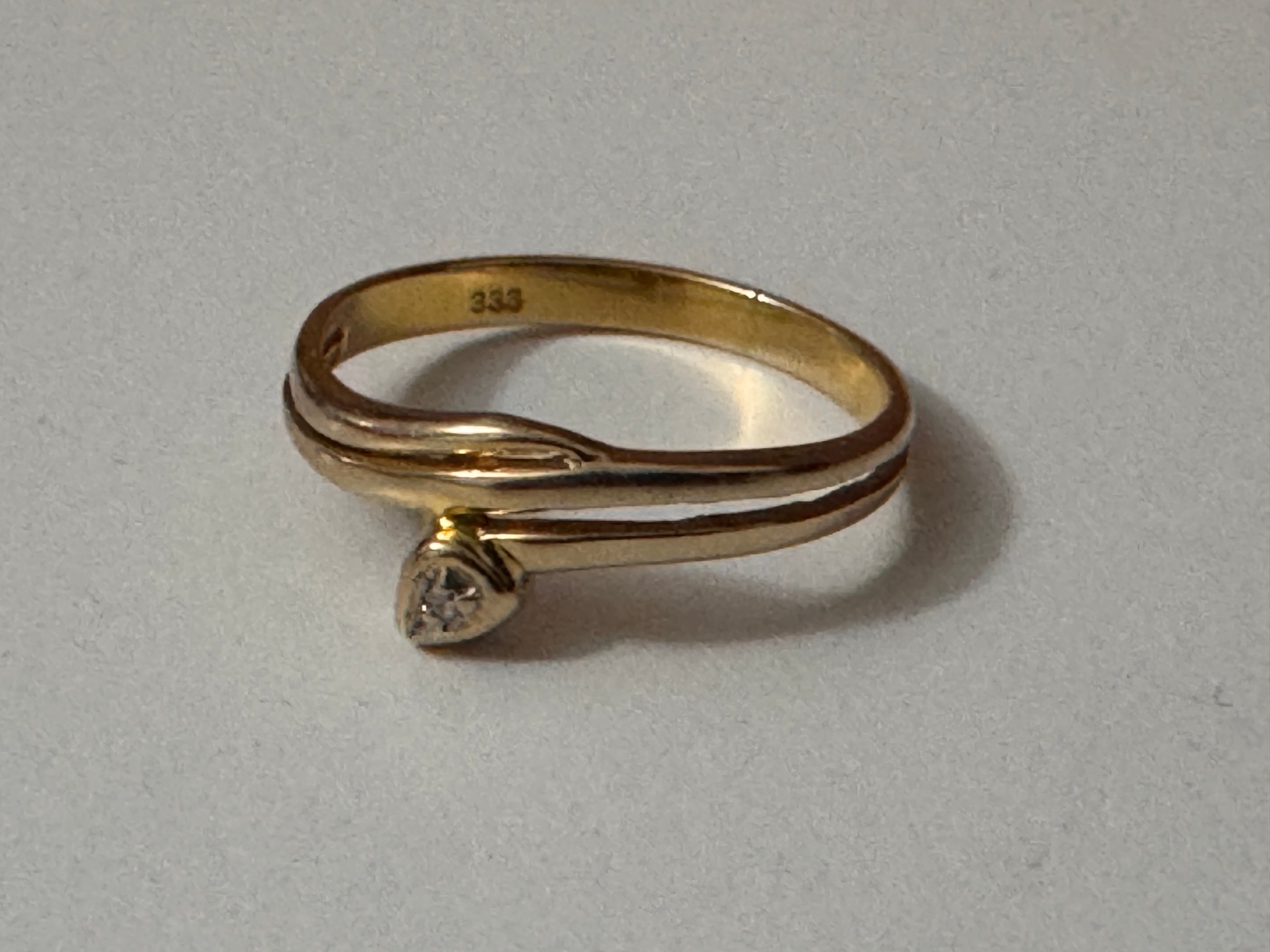 333 Yellow Gold Solitaire Ring image 6