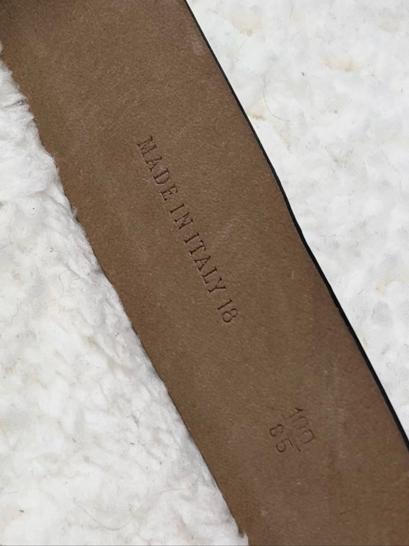 Cerruti 1881 brush-off Leather Belt 85 Designer Logo buckle Made in Italy image 4