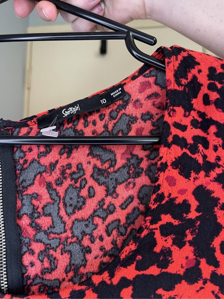Sportsgirl Women's Red & Black Leopard Print Dress Size 10