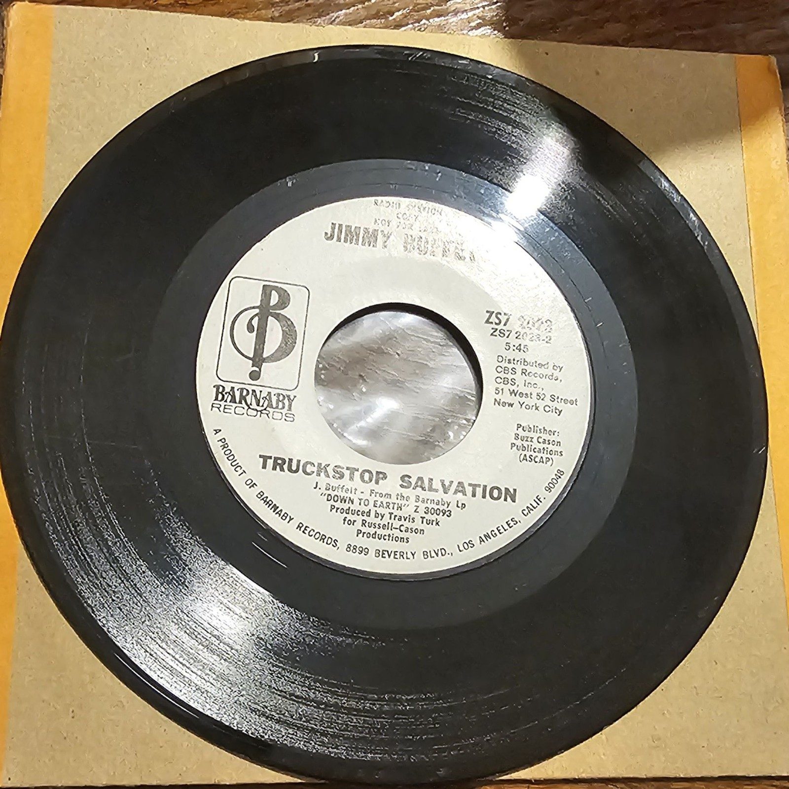 Jimmy Buffett Captain America PROMO Barnaby ZS7 2023 7" Vinyl Single image 2