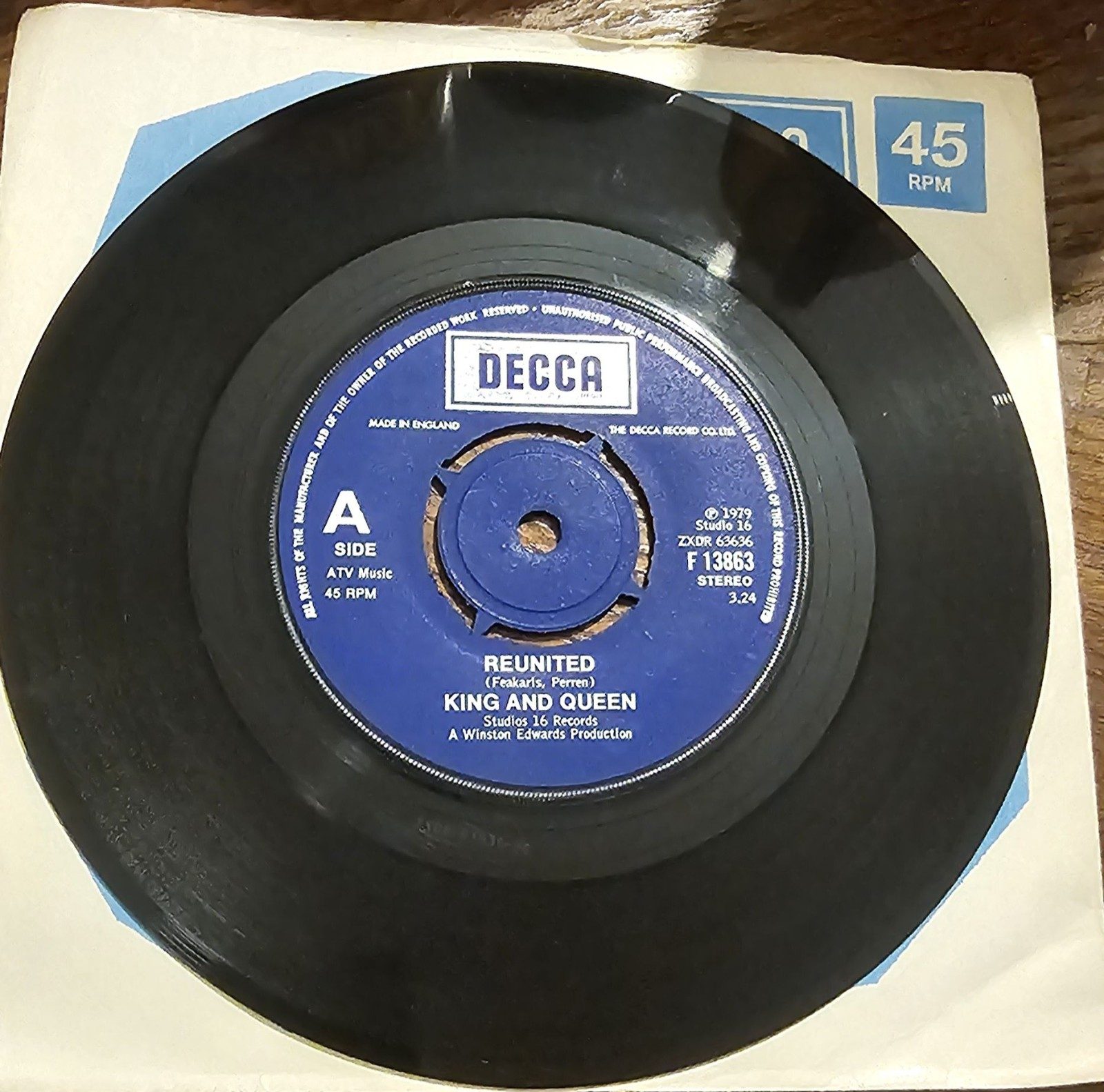 King And Queen Reunited PROMO DECCA F13863 7 Vinyl Single B John Kpiaye