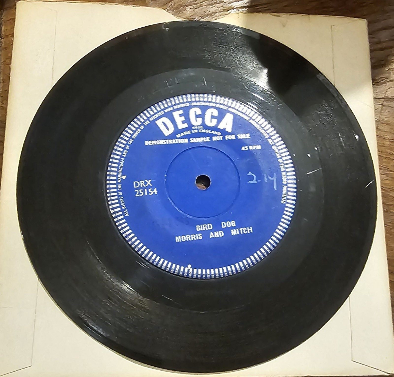 Morris And Mitch Bird Dog DEMO DECCA DRX 25154 7 Vinyl