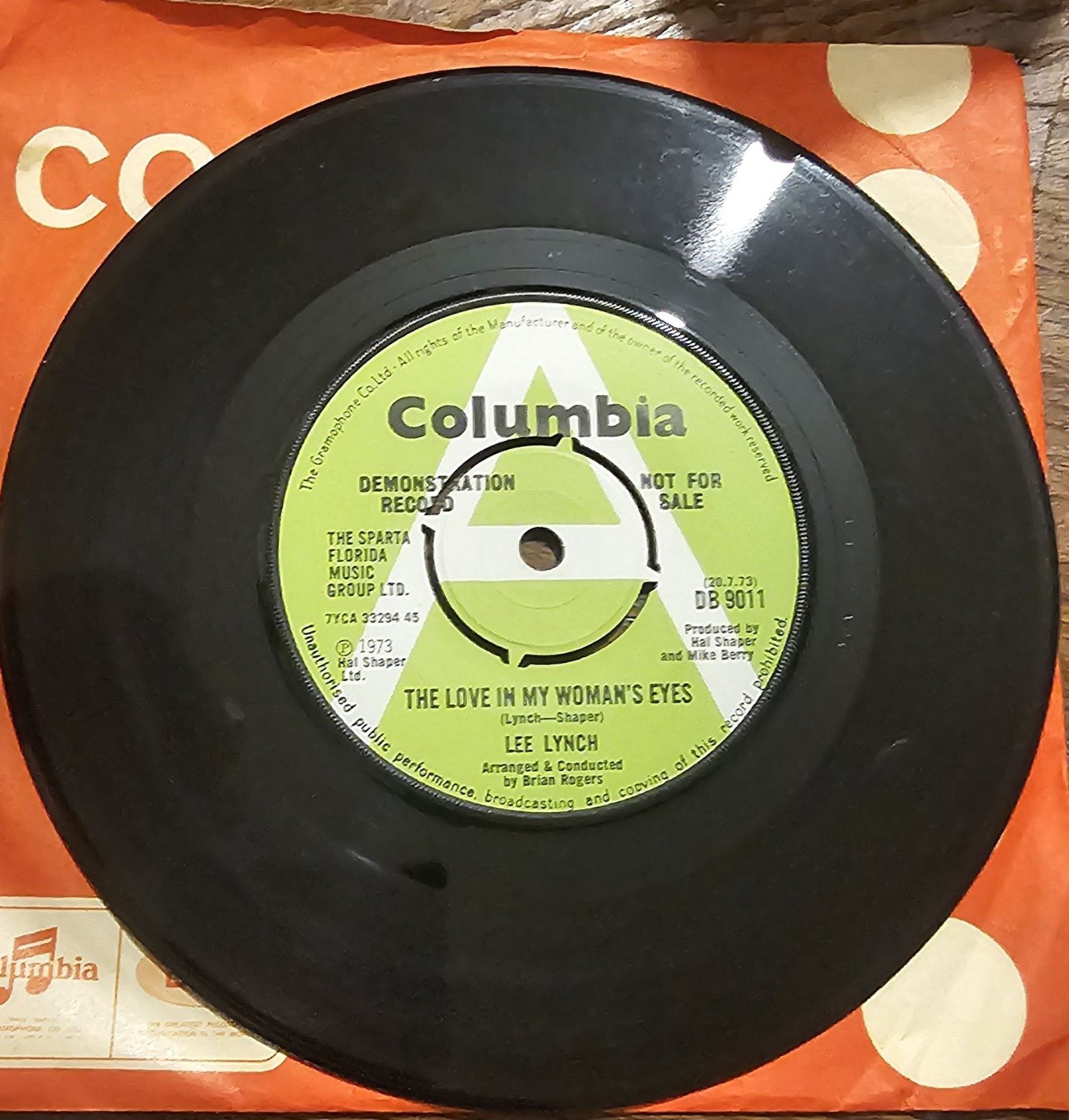 Lee Lynch The Love In My Woman's Eyes PROMO Columbia DB 9011 7" Vinyl