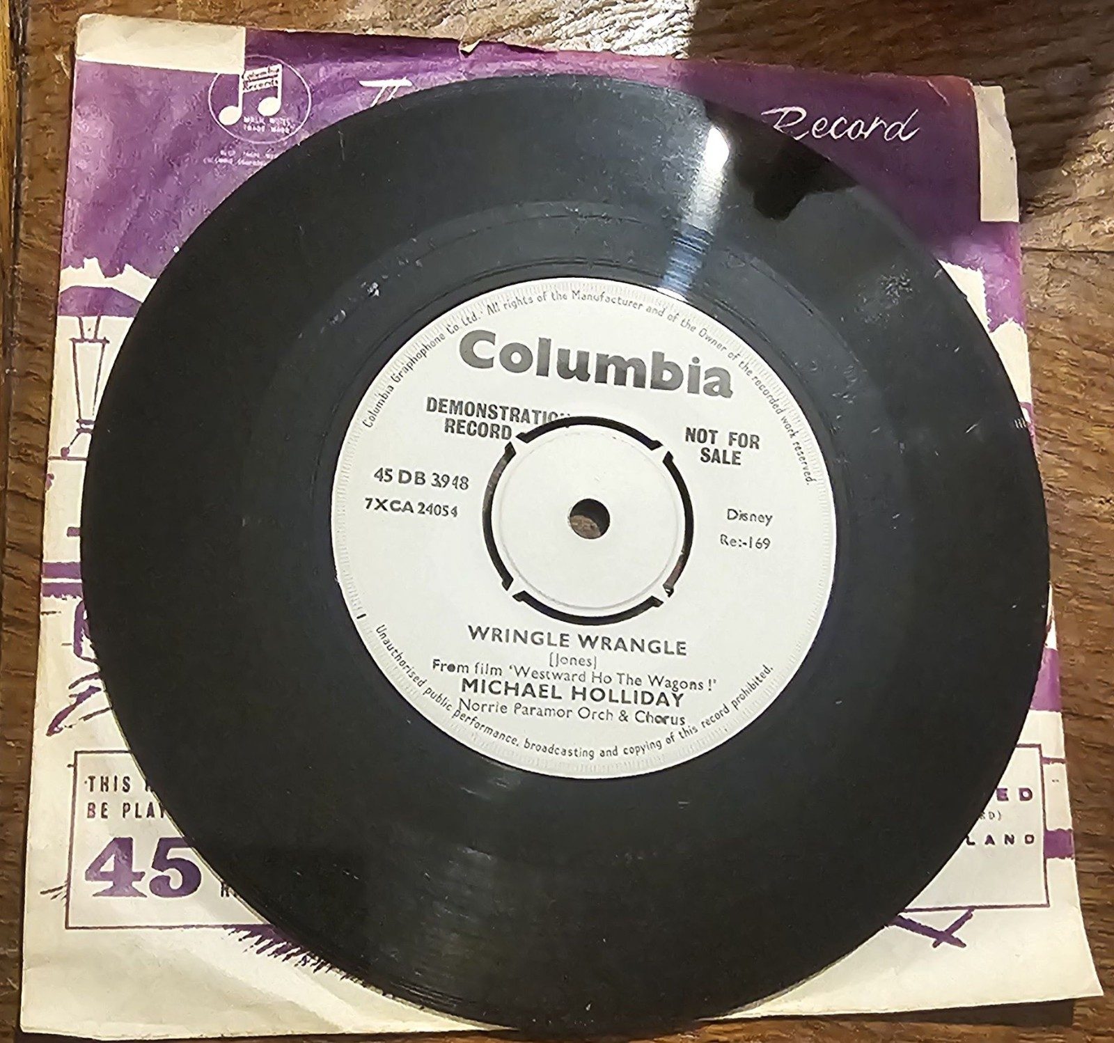 Michael Holliday Wringle Wrangle Promo Columbia 45 DB 3948 7