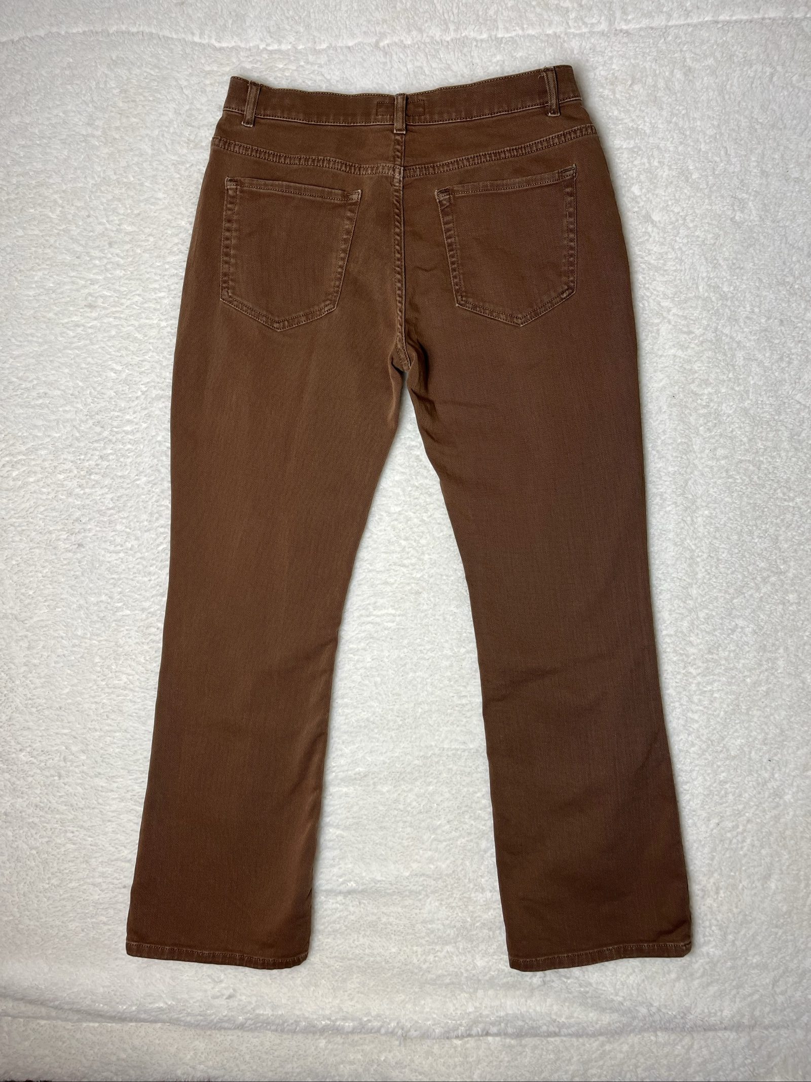 Pinko Brenda High Rise Bootcut Jeans cropped leg flared caramel brown Size 31 image 3