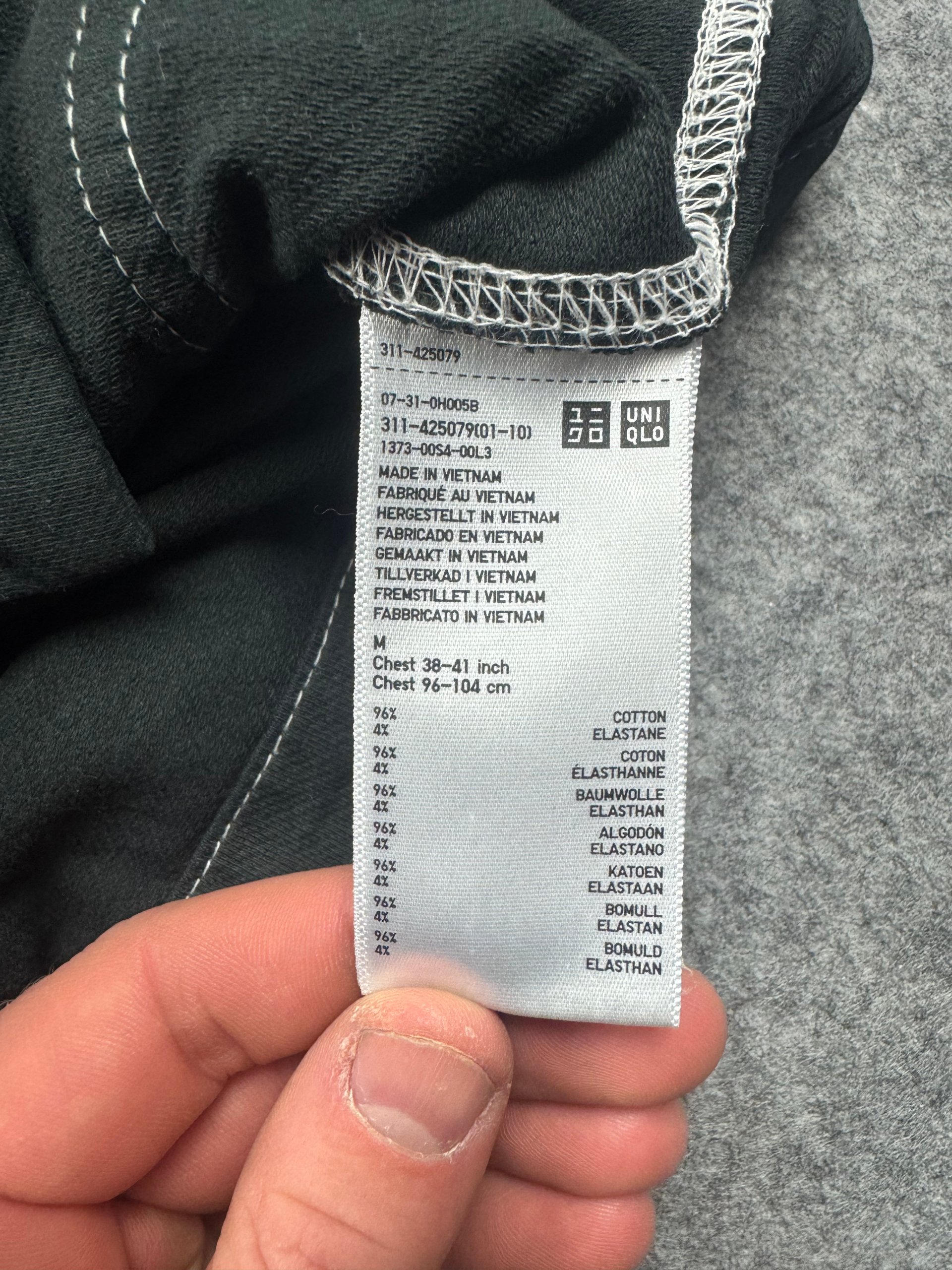 Uniqlo Black Contrast-Stitch Button Shirt Jacket Medium image 3