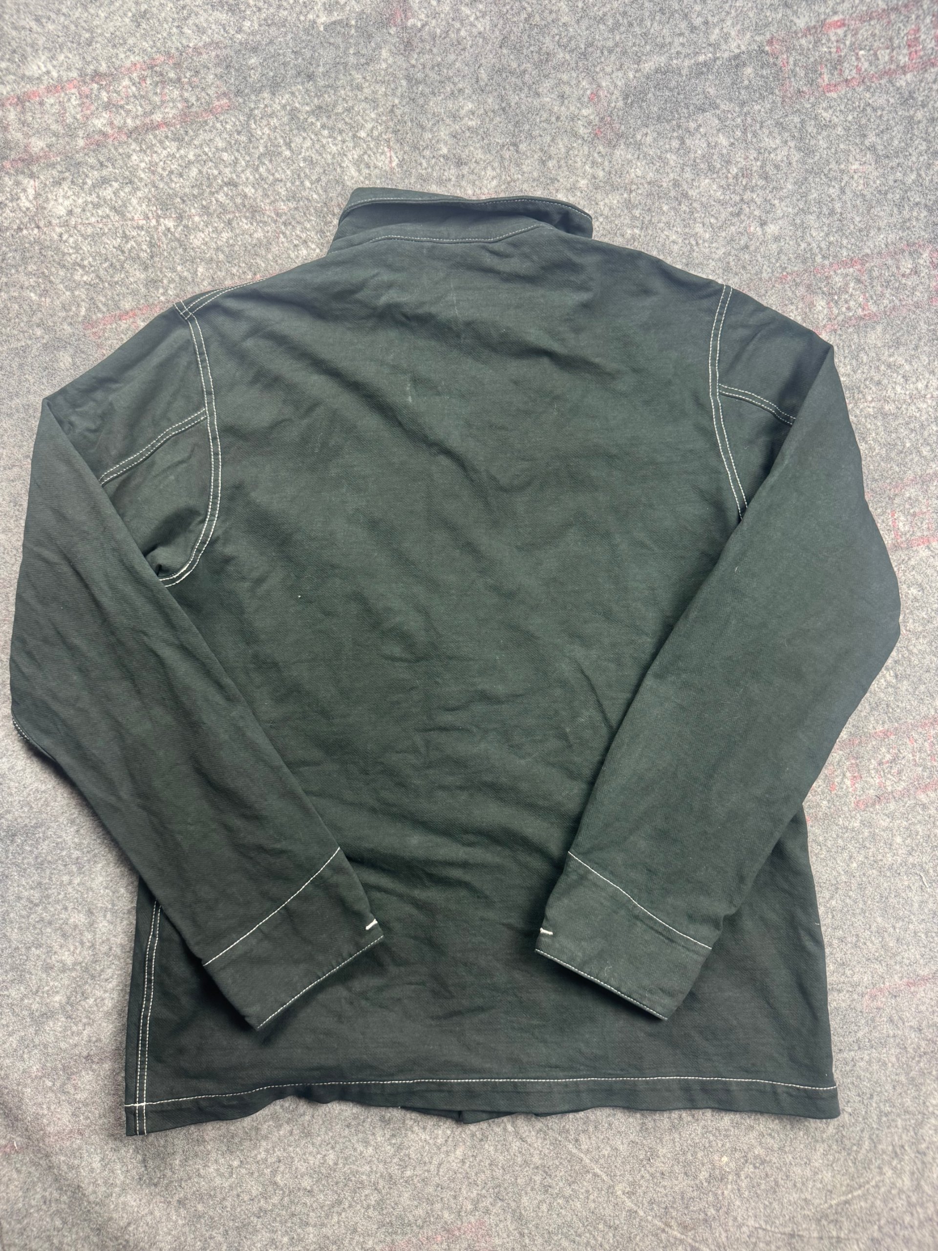 Uniqlo Black Contrast-Stitch Button Shirt Jacket Medium image 5