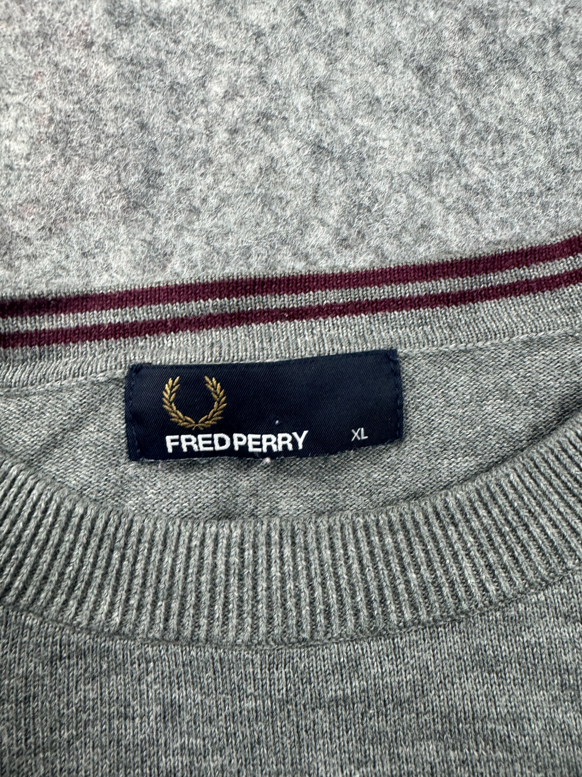 Fred Perry Grey Crew Neck Cotton Jumper XL image 3