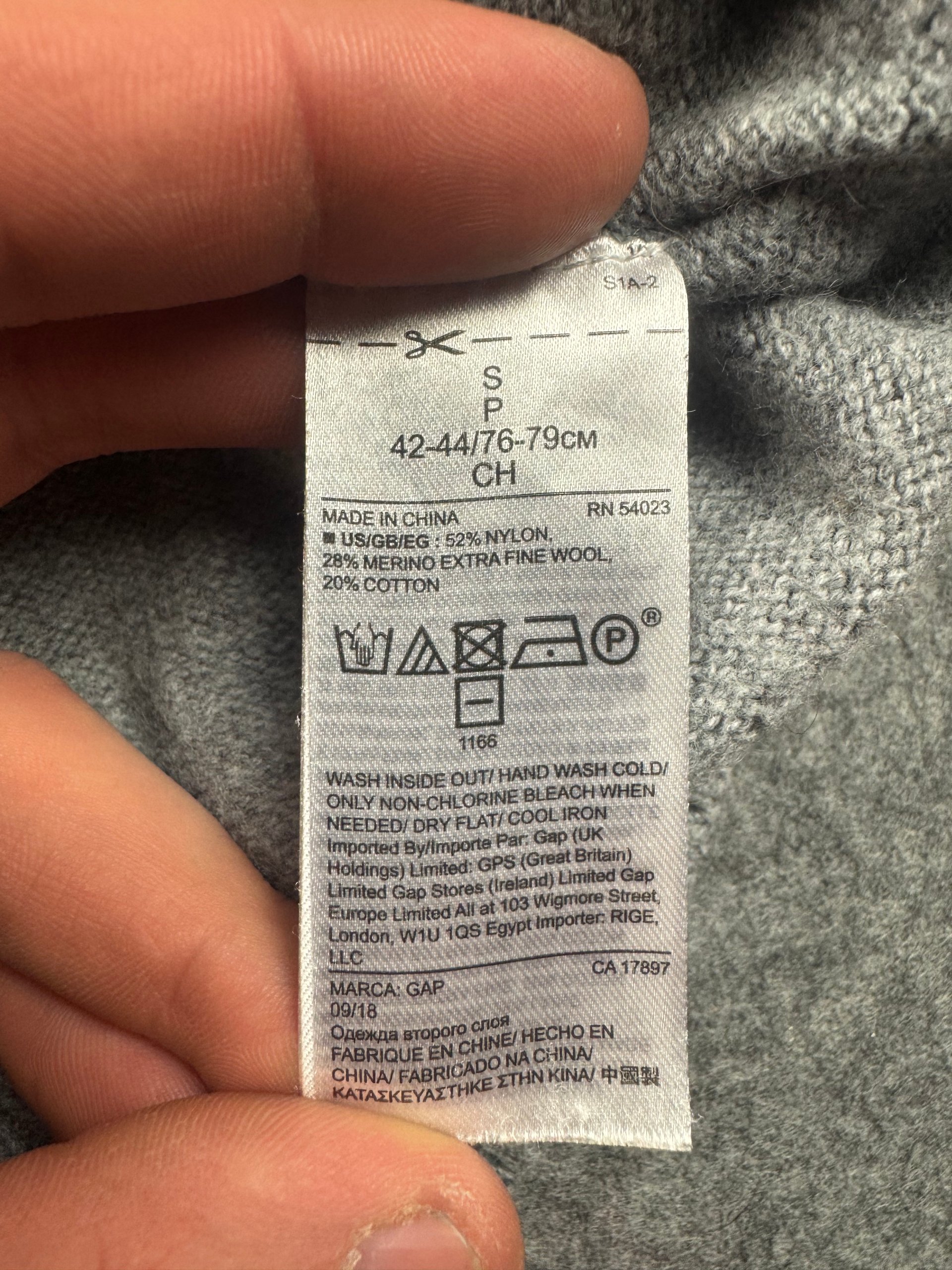 GAP Grey Merino Blend Crew Neck Sweater Small image 4