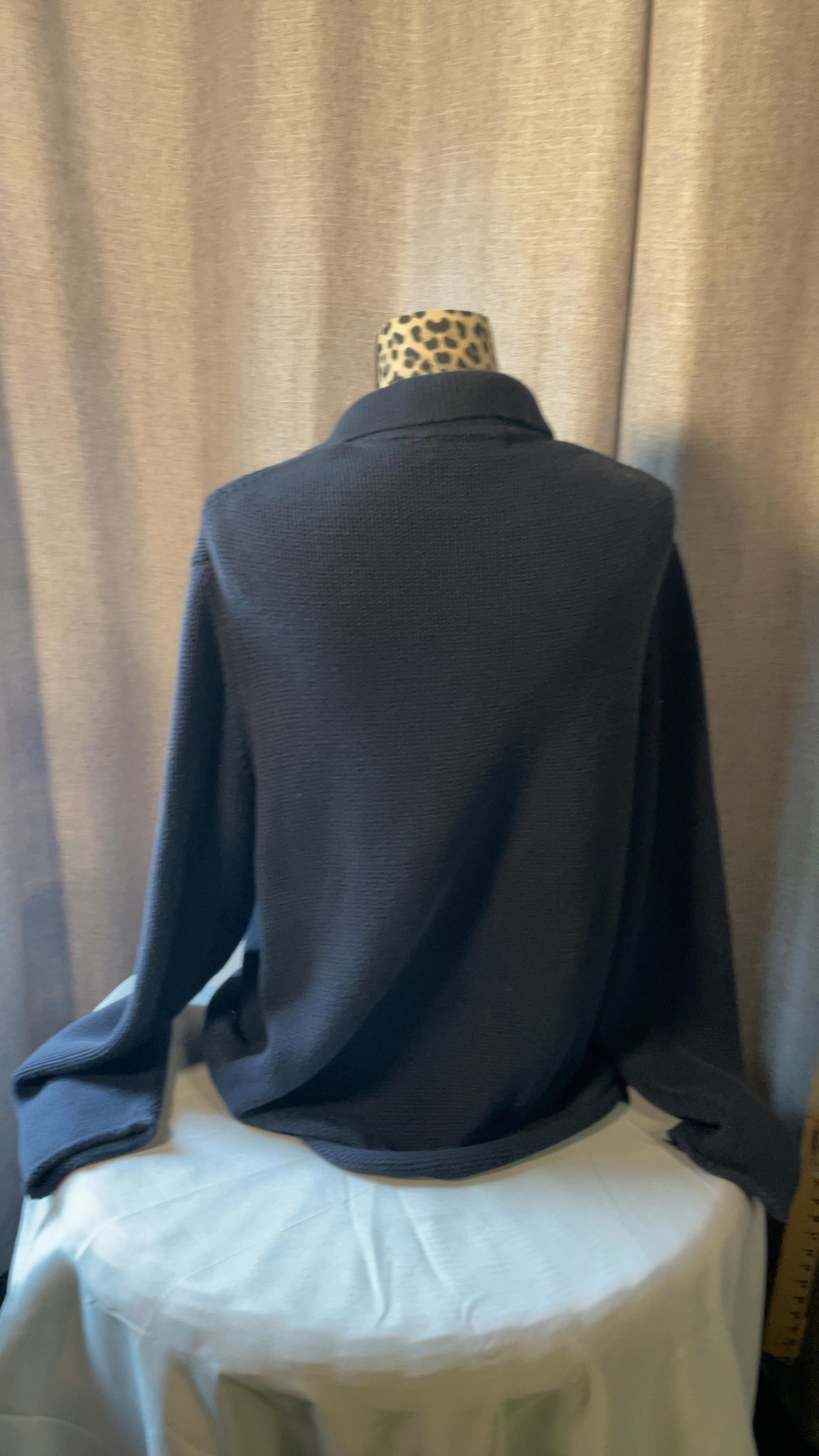 Banana Republic Men’s Large 100% Cotton Shawl Collar Textured Knit Sweater Navy image 8