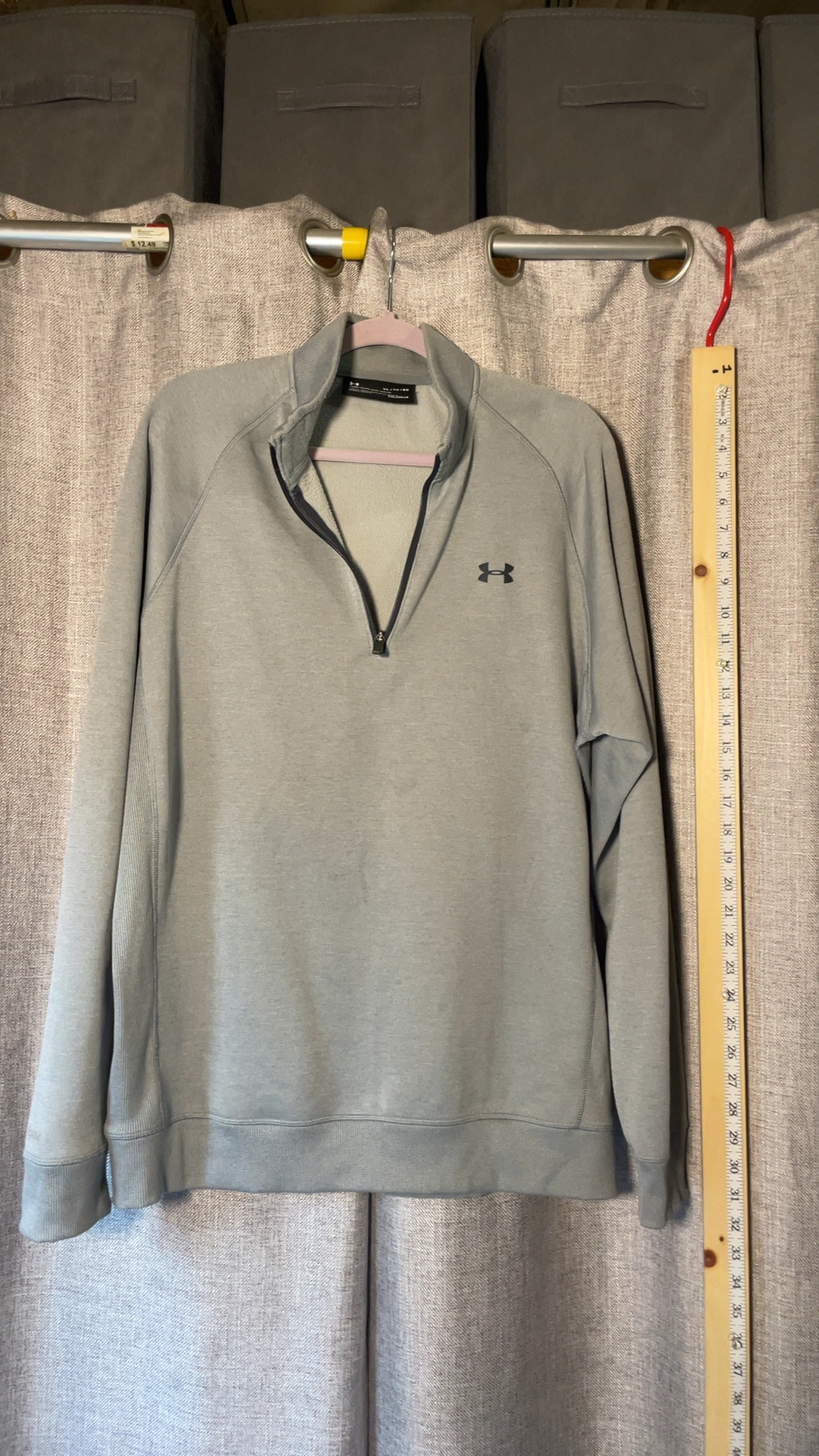 Under Armour ColdGear Men’s XL Gray 1/4 Zip Loose Fit Pullover