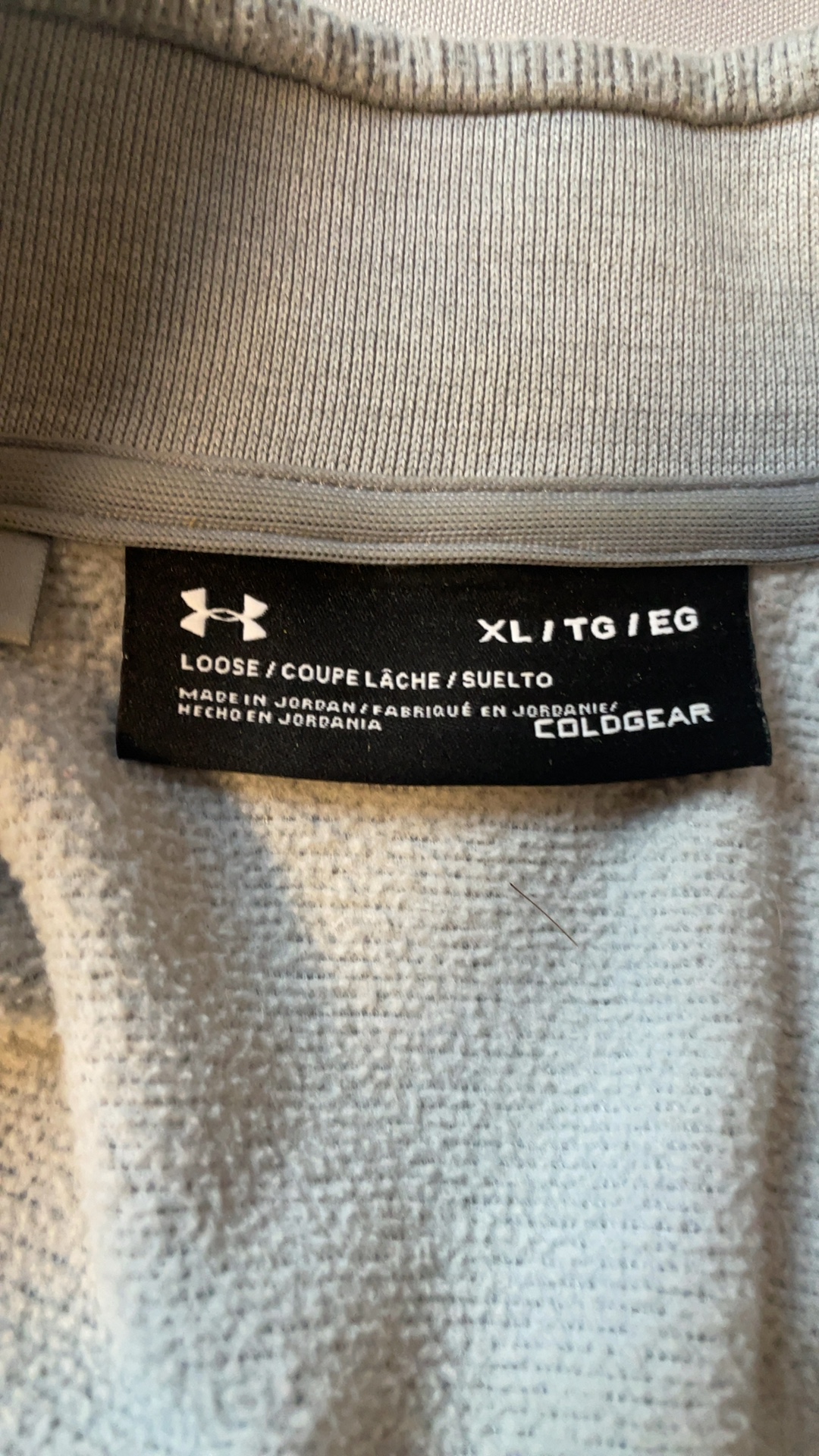 Under Armour ColdGear Men’s XL Gray 1/4 Zip Loose Fit Pullover image 3