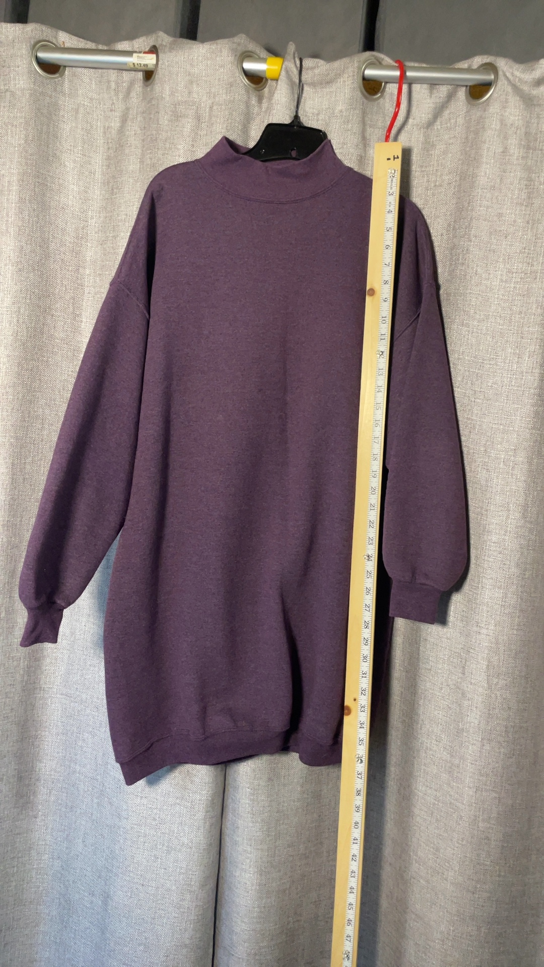 Vintage 90s Chic Russell USA Purple Mock Neck Long Sweatshirt L/XL
