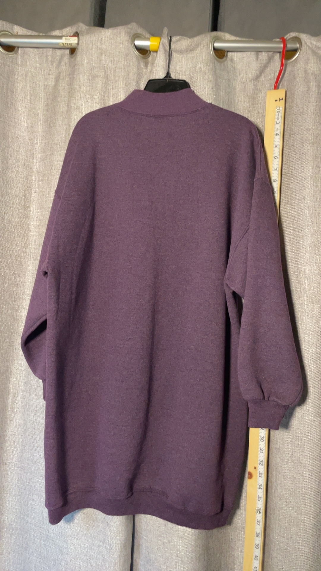 Vintage 90s Chic Russell USA Purple Mock Neck Long Sweatshirt L/XL image 2