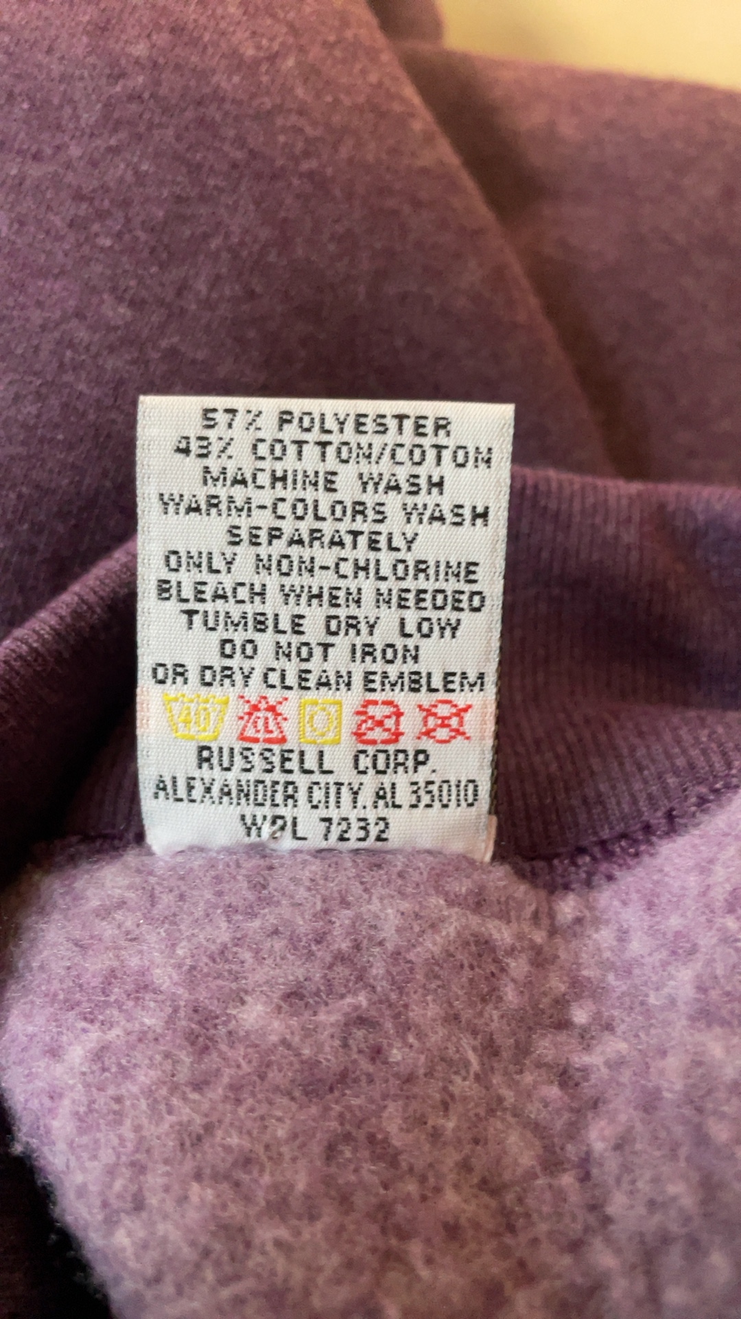 Vintage 90s Chic Russell USA Purple Mock Neck Long Sweatshirt L/XL image 4