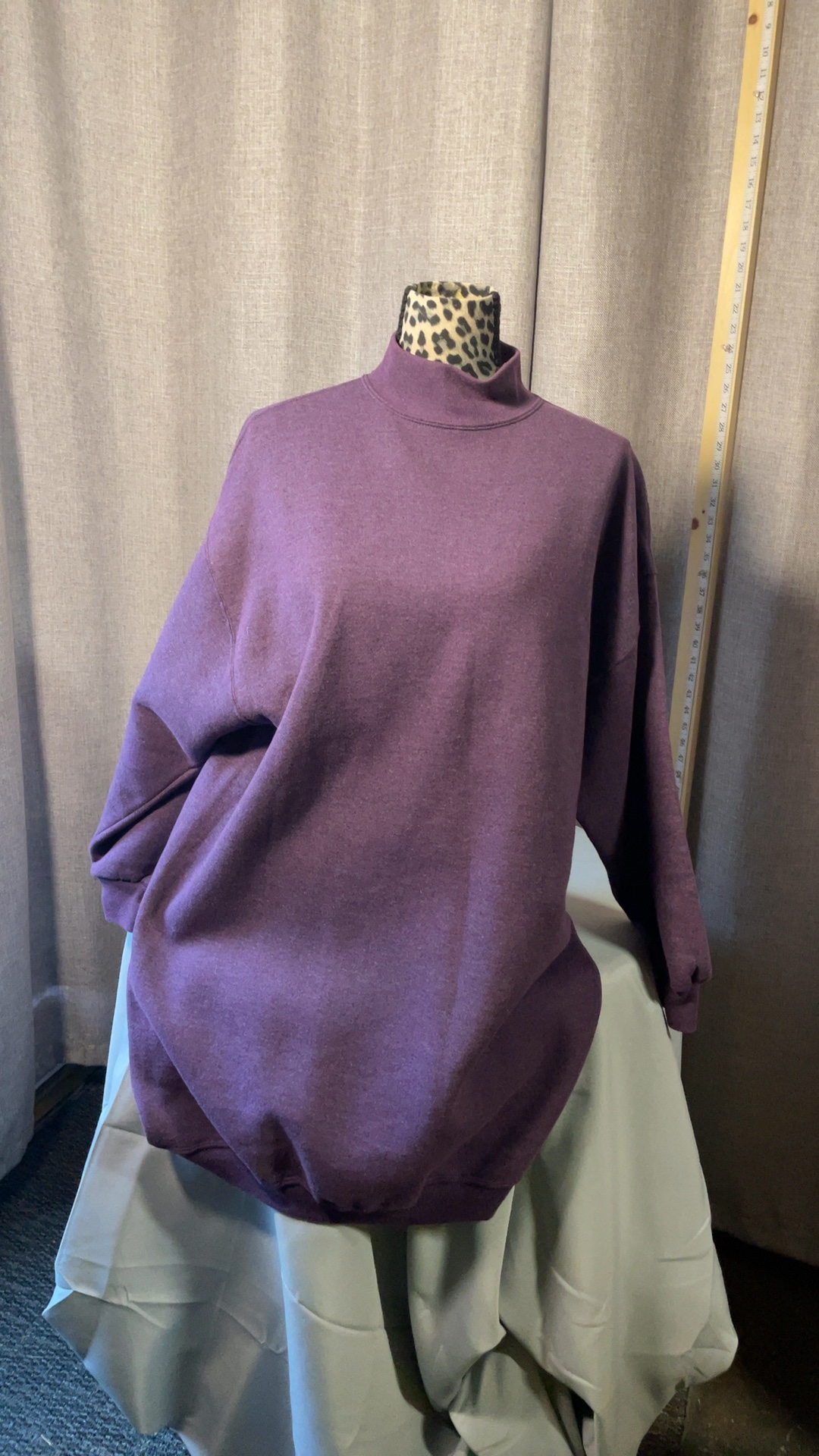 Vintage 90s Chic Russell USA Purple Mock Neck Long Sweatshirt L/XL image 6