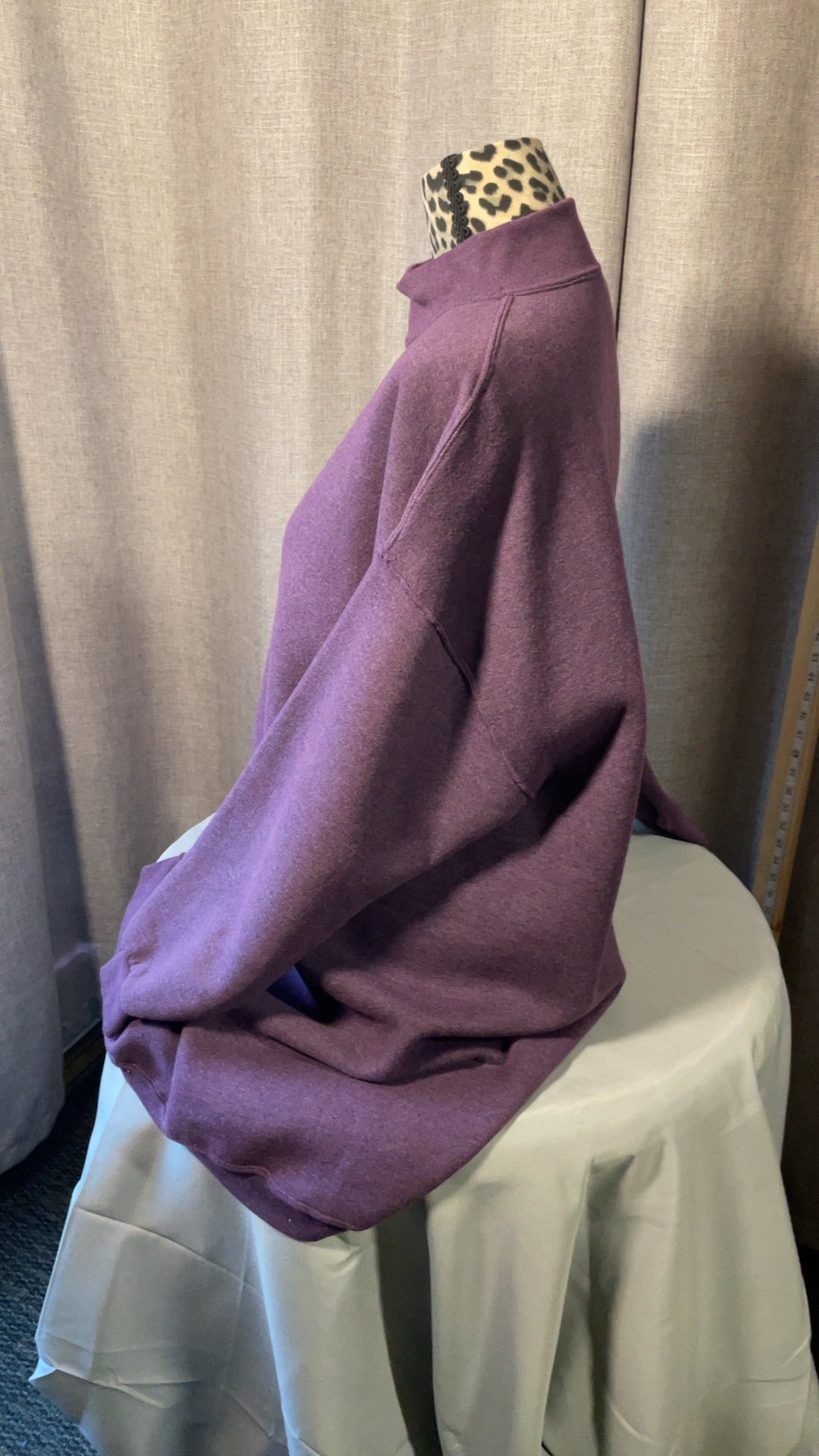 Vintage 90s Chic Russell USA Purple Mock Neck Long Sweatshirt L/XL image 7