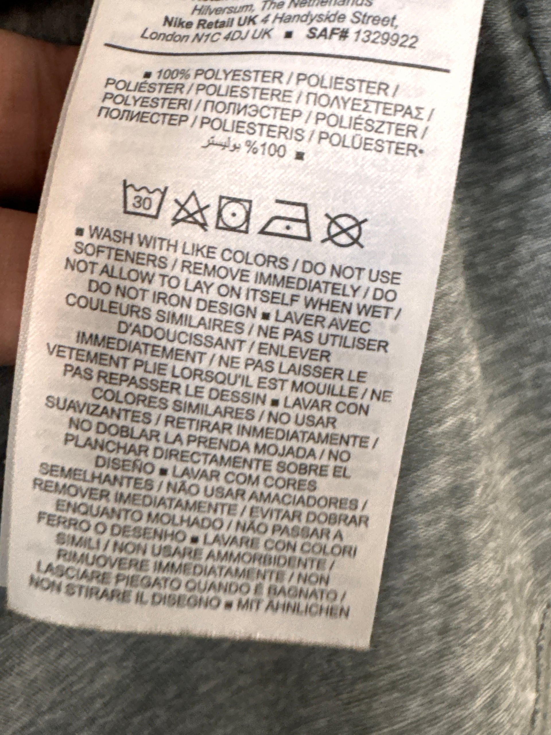 Nike Women's Grey Dri-FIT Polyester T-Shirt Small image 10