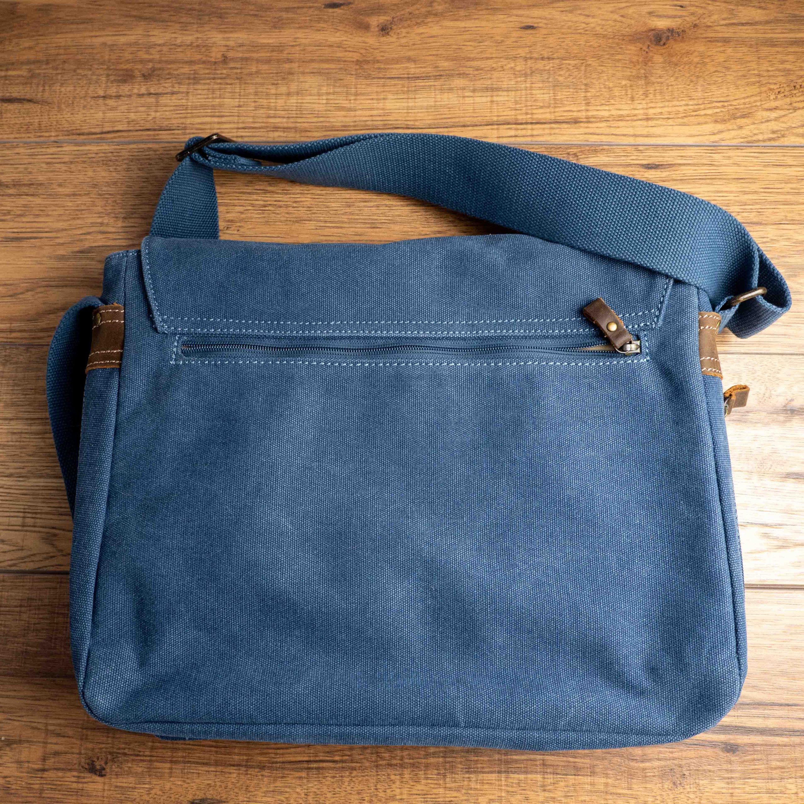 Troop London Blue Canvas Messenger Shoulder Bag image 5