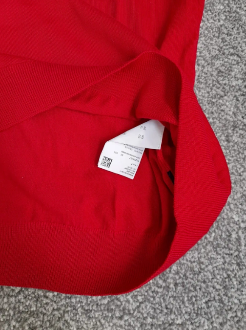 Hugo Boss Red Crew Neck Sweater Fine Italian Yarn XL image 6