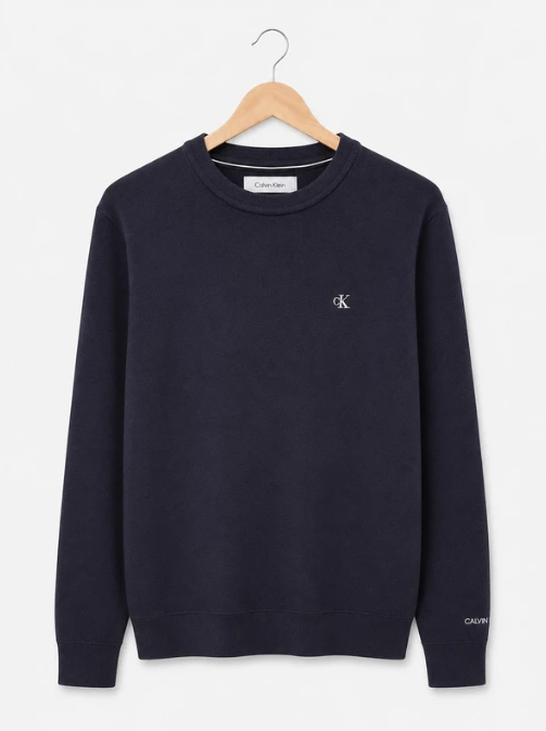 Calvin Klein Jeans Navy Blue Men's Sweatshirt CK Logo Medium