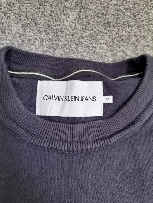 Calvin Klein Jeans Navy Blue Men's Sweatshirt CK Logo Medium image 2