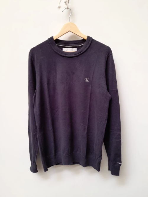 Calvin Klein Jeans Navy Blue Men's Sweatshirt CK Logo Medium image 7
