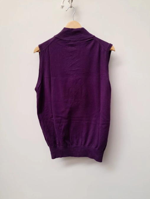 Calvin Klein Purple Sleeveless Knit Golf Sweater Medium image 5