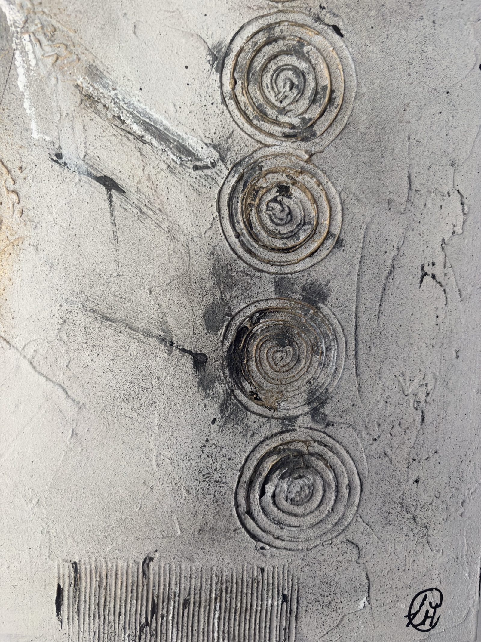 Original Abstract painting reclaimed Wall Art Canvas 80x80 cm Neutral image 7