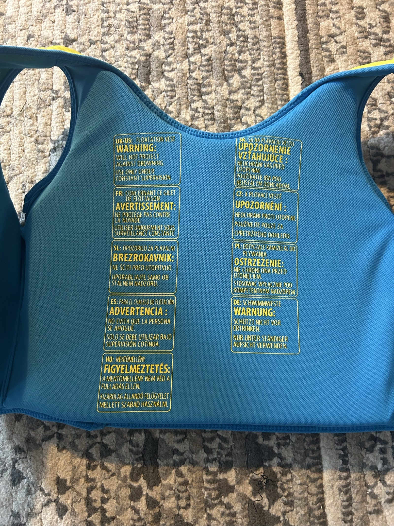 Slazenger Yellow & Blue Kids Floatation Vest Love2Swim. 2-3 years image 2